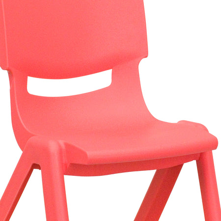 Flash Furniture Plastic School Chair with 10.5" Seat Height, Red, 4-Pieces