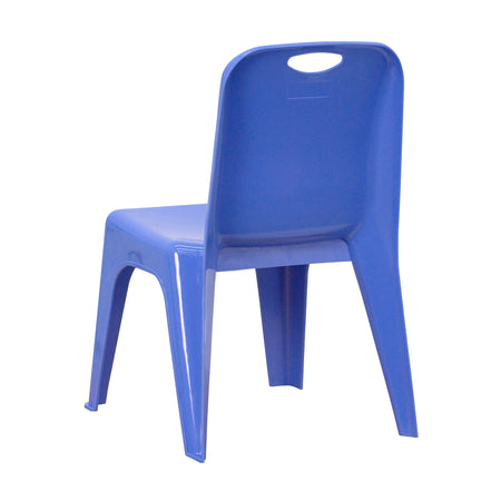 Flash Furniture Plastic School Chair with Carrying Handle and 11'' Seat Height, Blue, 2-Pieces