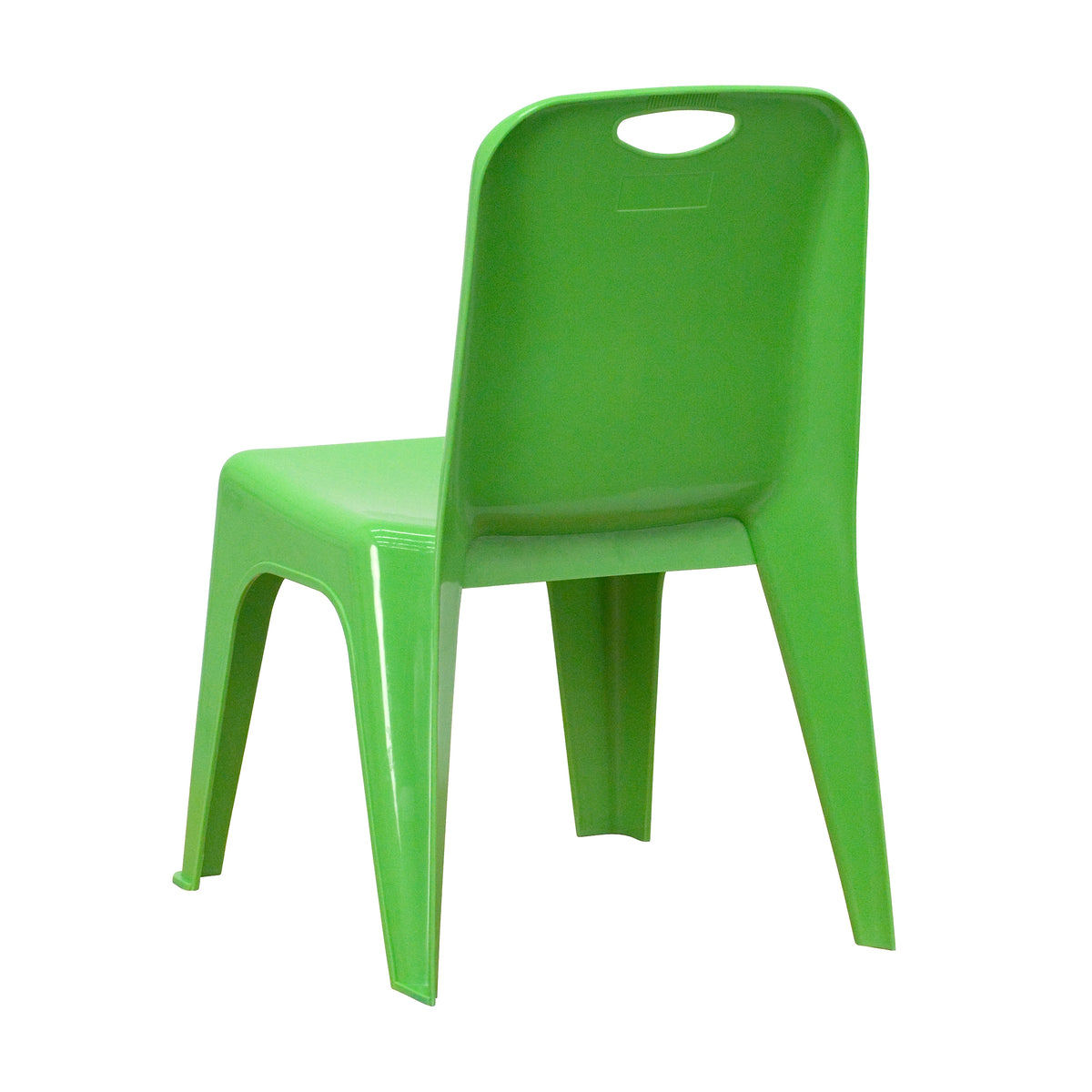 Flash Furniture Plastic School Chair with Carrying Handle and 11'' Seat Height, Green, 4-Pieces