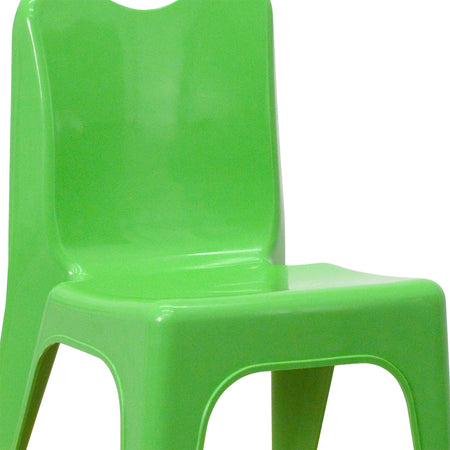 Flash Furniture Plastic School Chair with Carrying Handle and 11'' Seat Height, Green, 4-Pieces