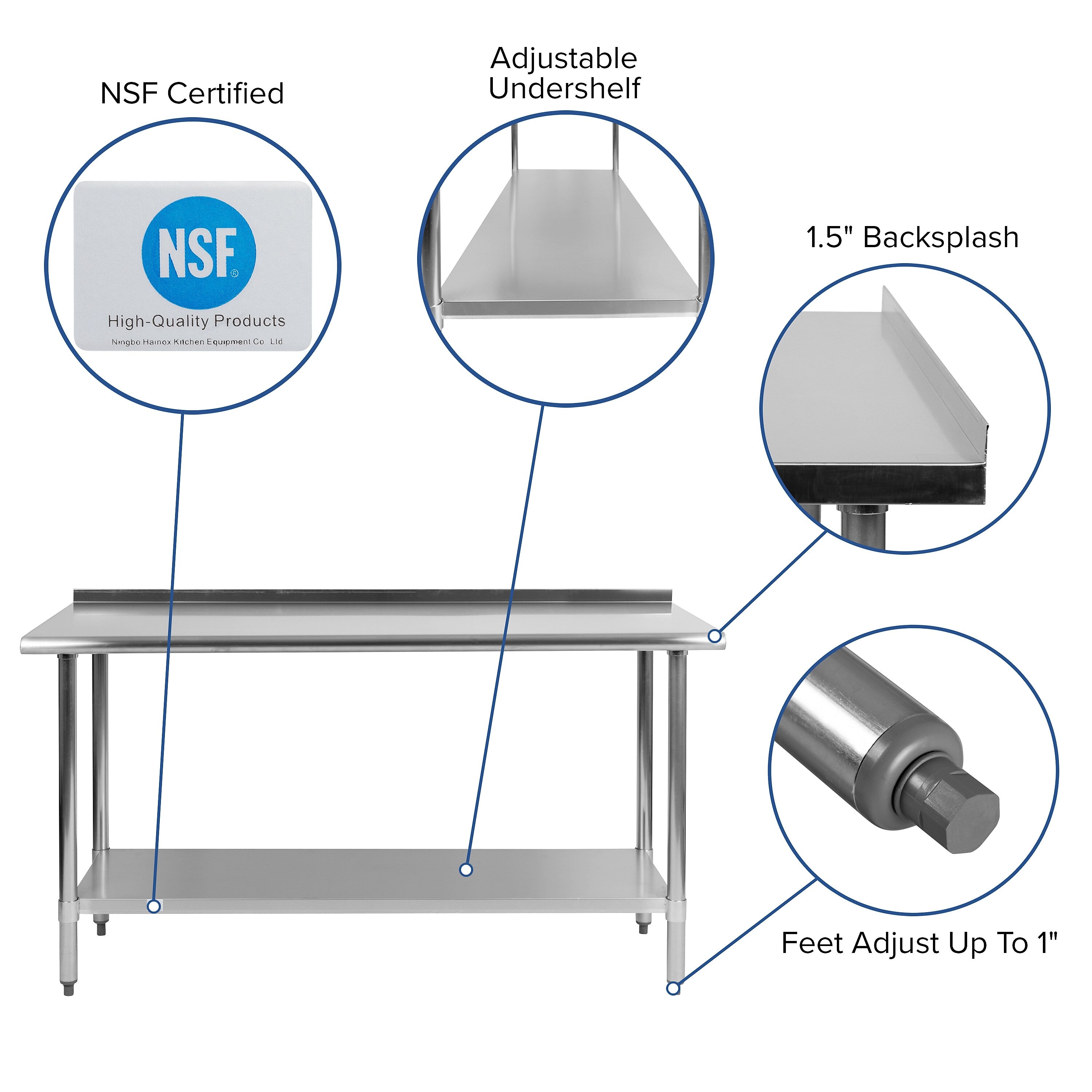 Flash Furniture Prep Table, 60