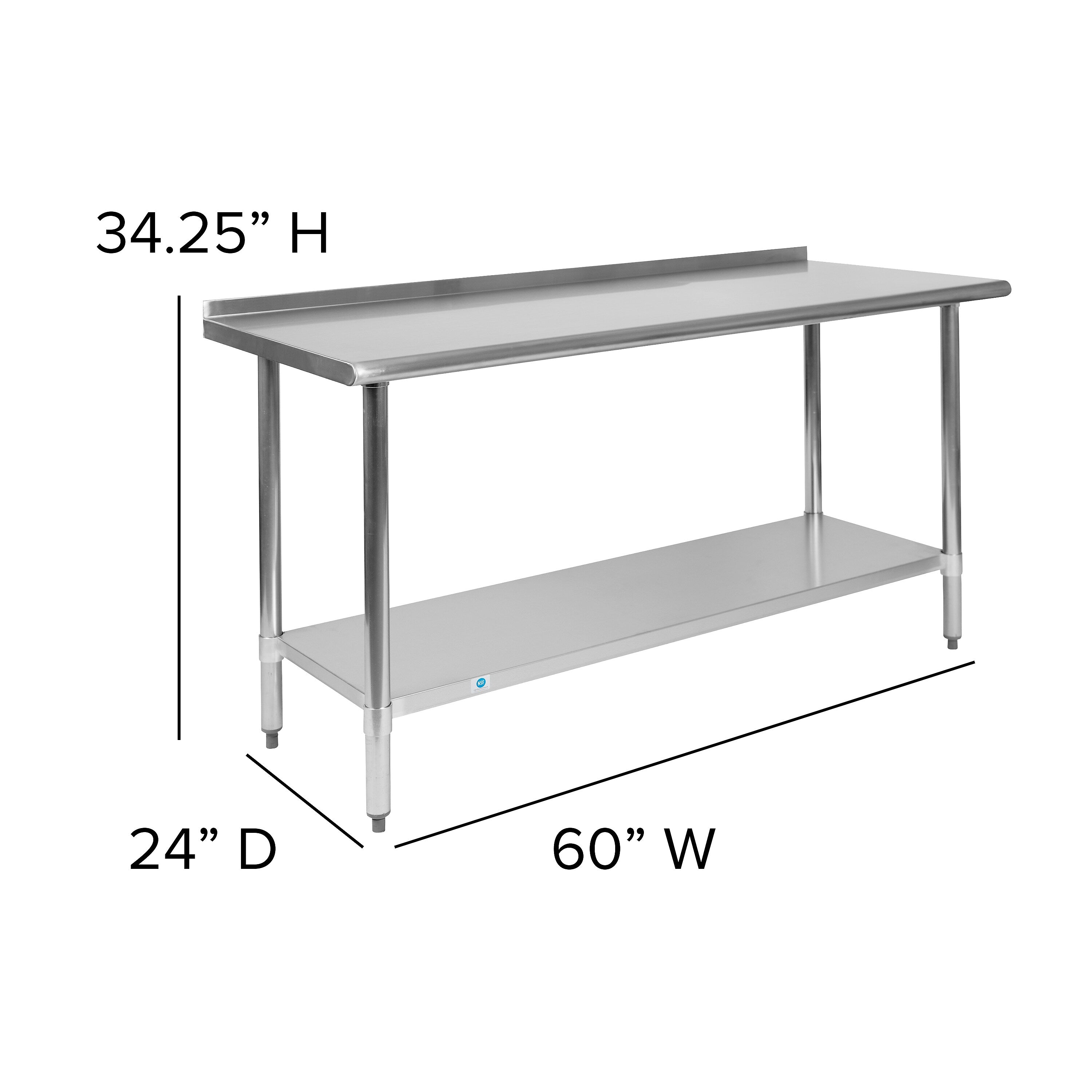 Flash Furniture Prep Table, 60