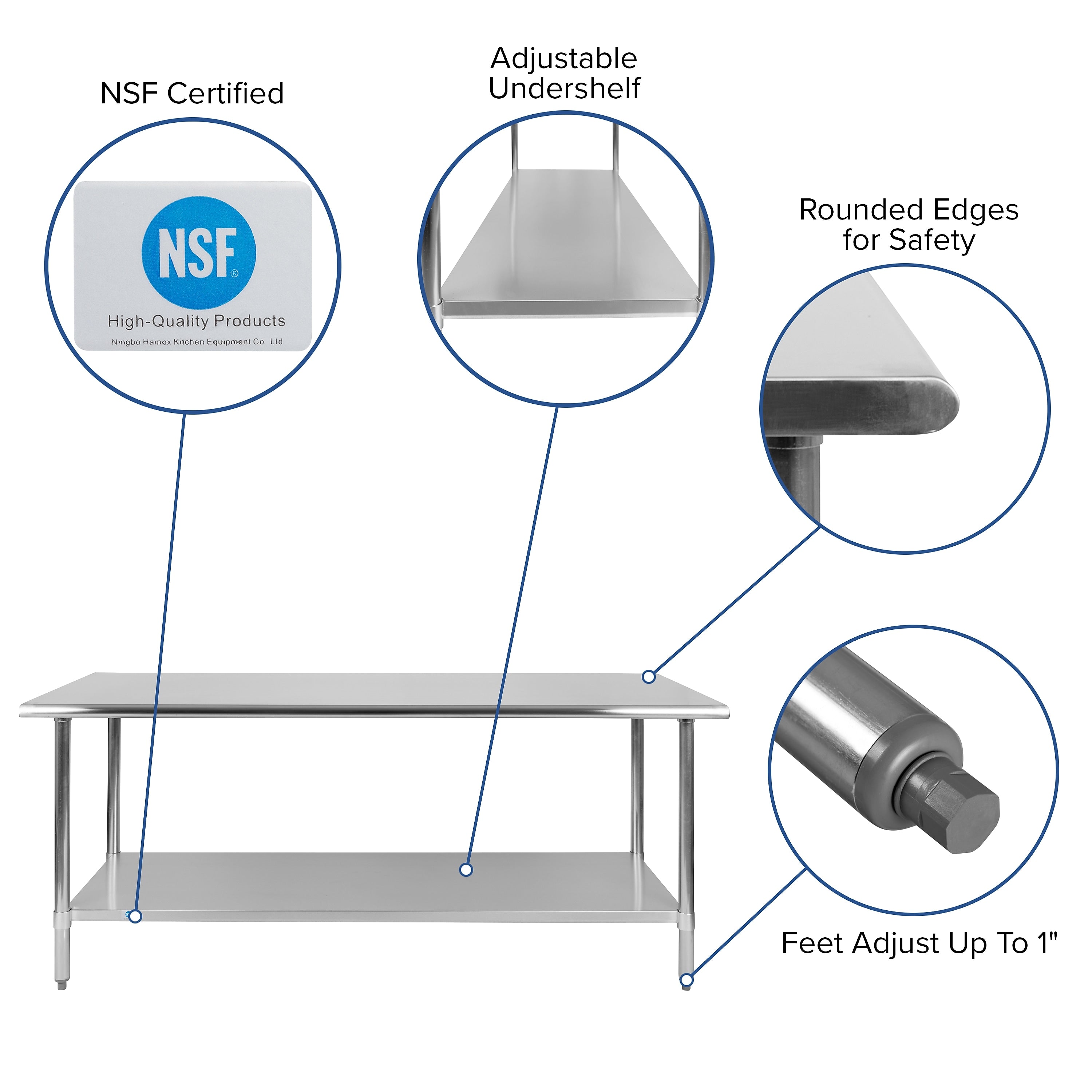 Flash Furniture Prep Table, 72