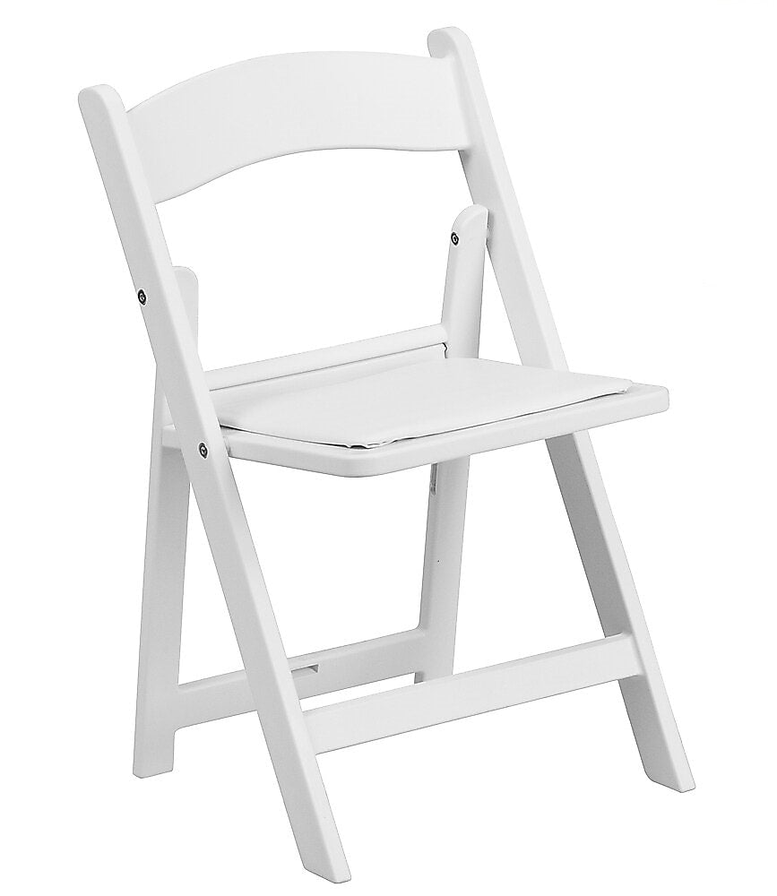 Flash Furniture Resin Kids Folding Event Party Chair with Vinyl Padded Seat, White, 10-Pieces