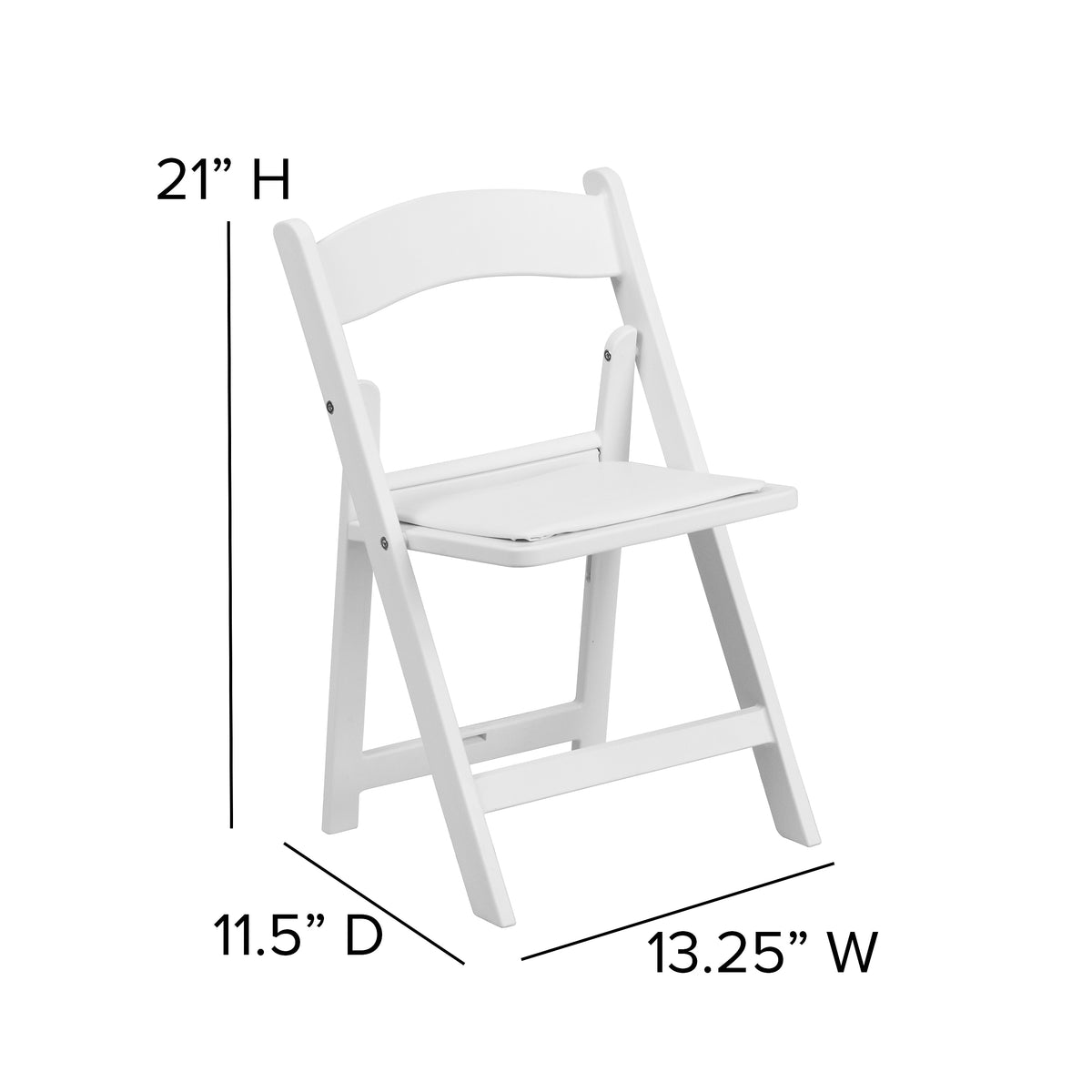 Flash Furniture Resin Kids Folding Event Party Chair with Vinyl Padded Seat, White, 10-Pieces