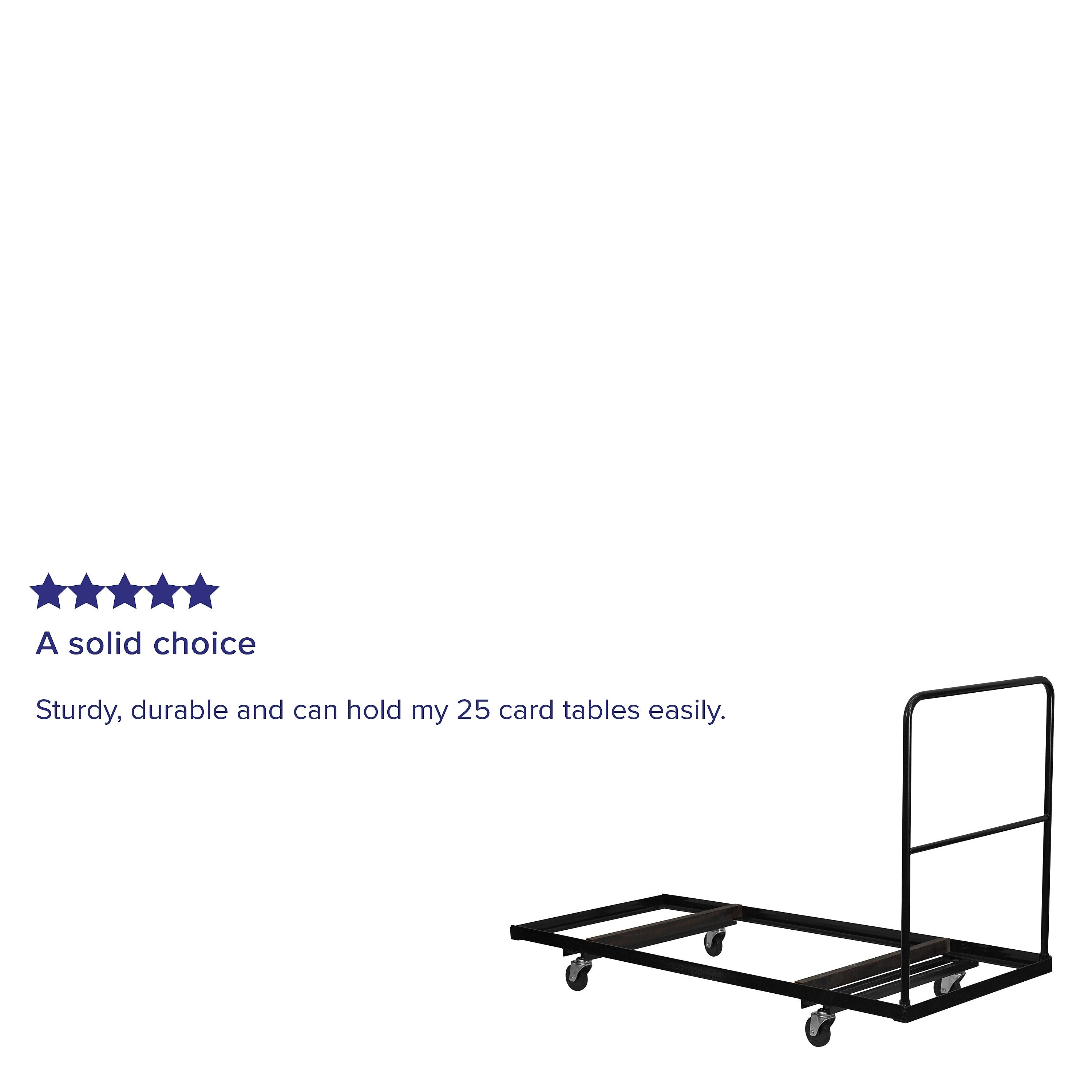 Flash Furniture Steel Folding Table Dolly For Rectangular Folding Tables, Black