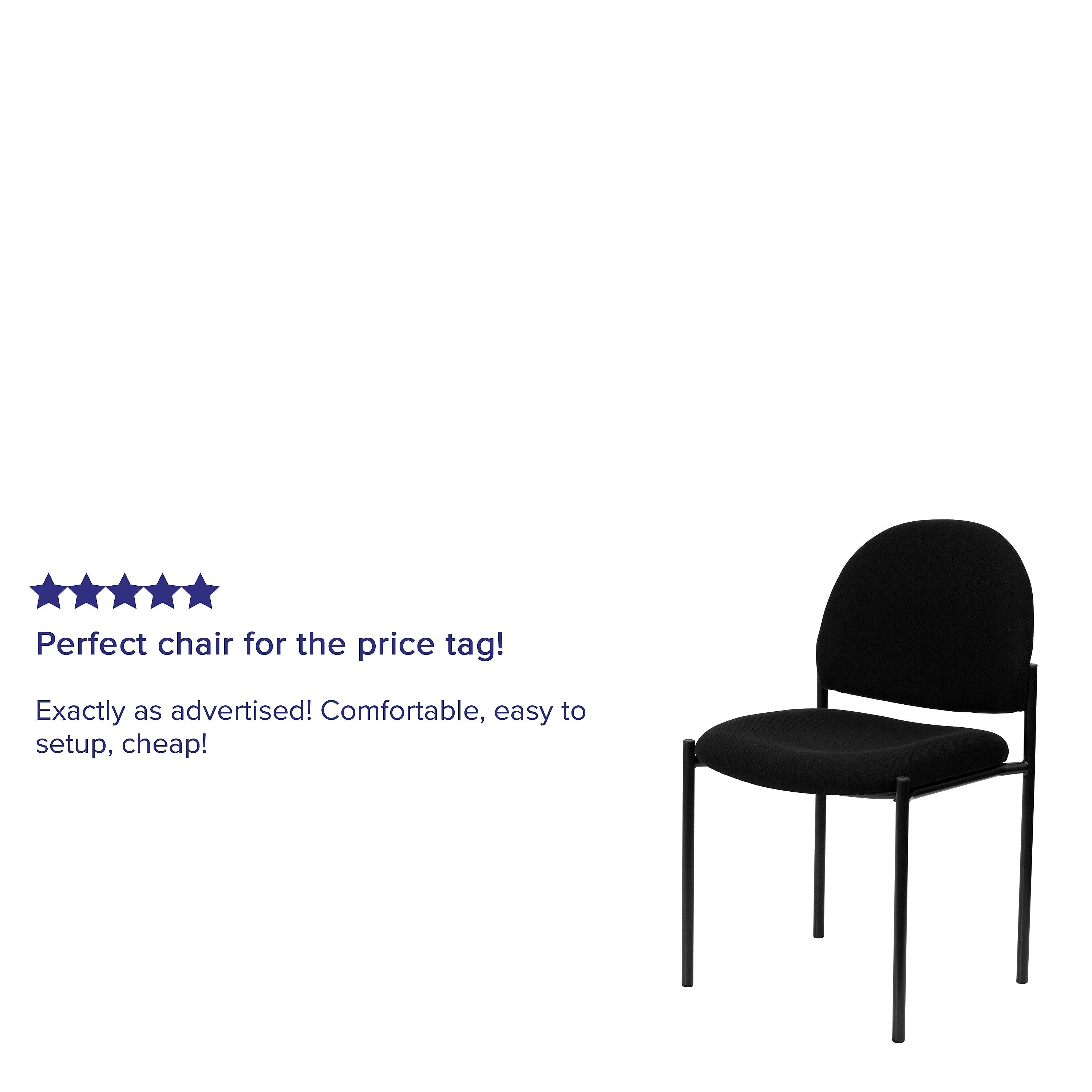 Flash Furniture Tania Fabric Stackable Side Reception Chair, Black