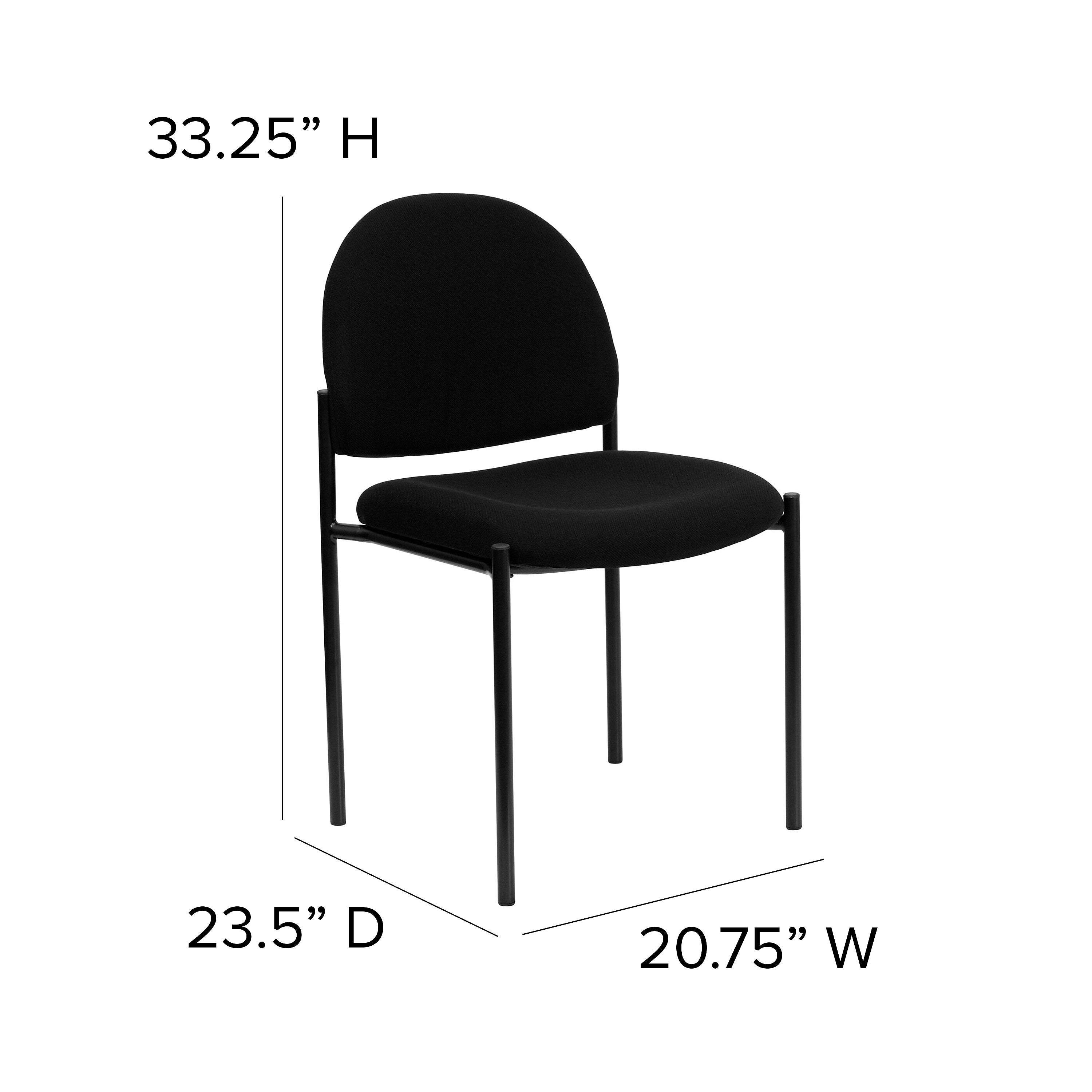 Flash Furniture Tania Fabric Stackable Side Reception Chair, Black