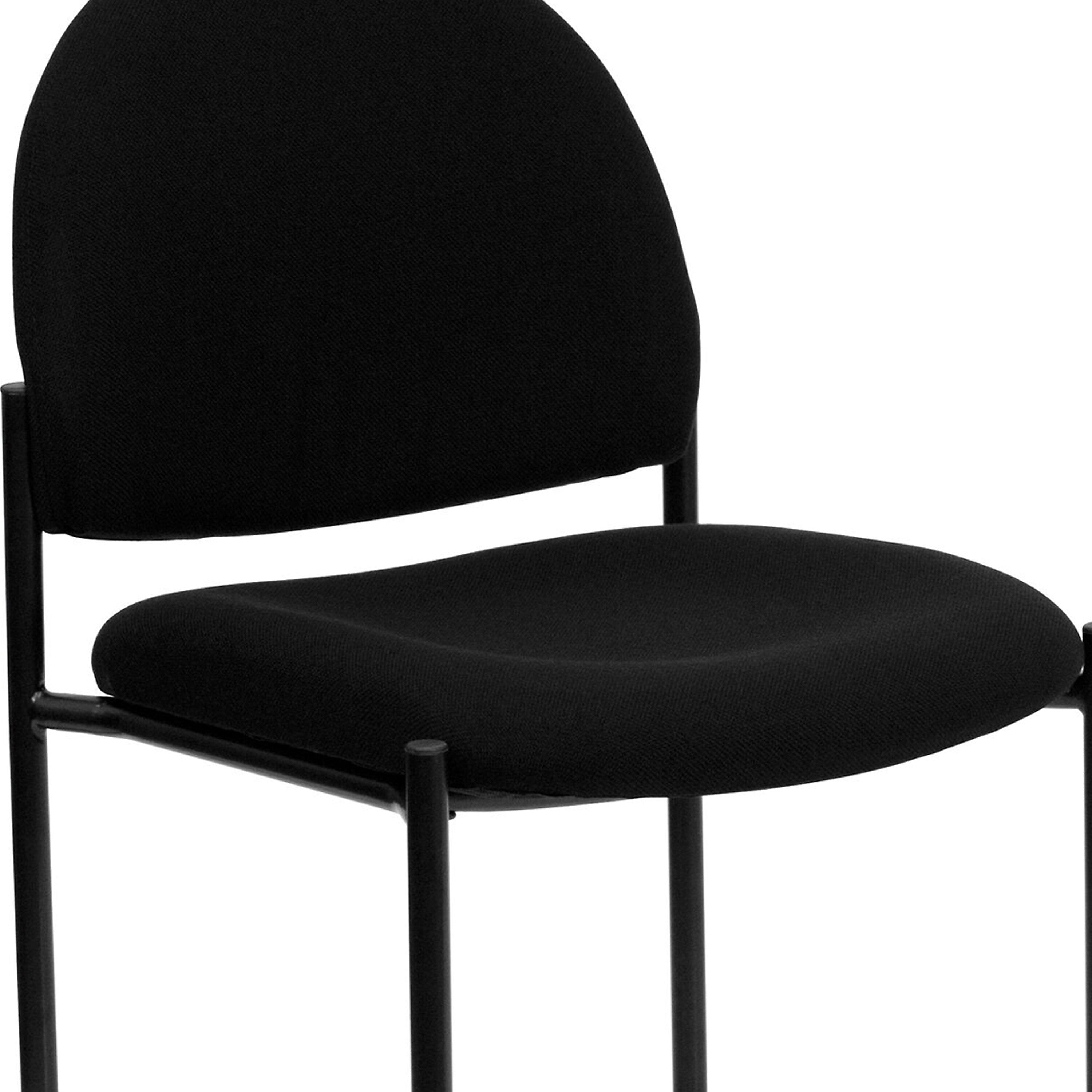 Flash Furniture Tania Fabric Stackable Side Reception Chair, Black
