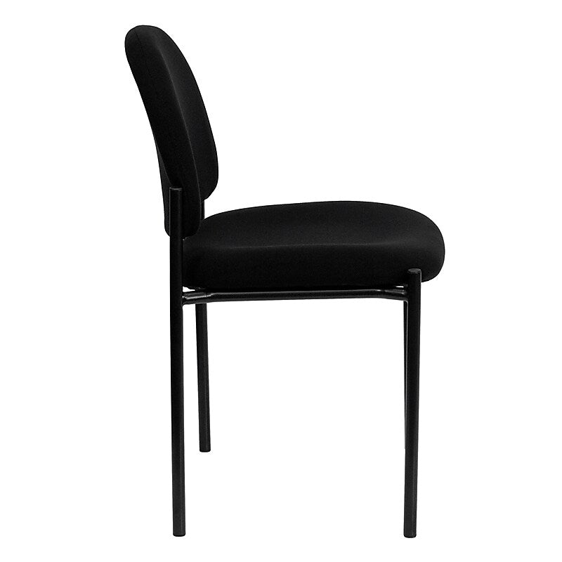 Flash Furniture Tania Fabric Stackable Side Reception Chair, Black