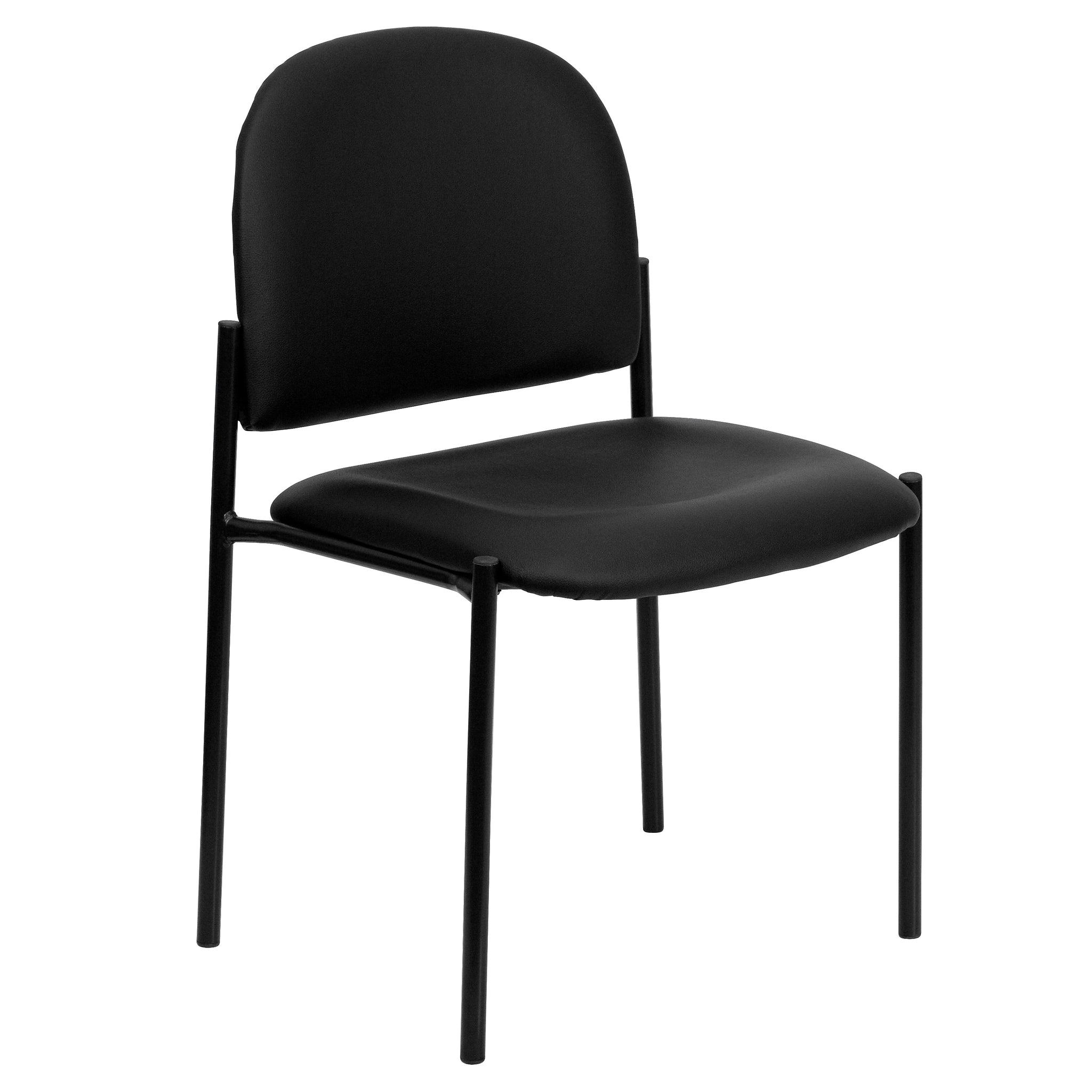 Flash Furniture Tania Vinyl Stackable Side Reception Chair, Black