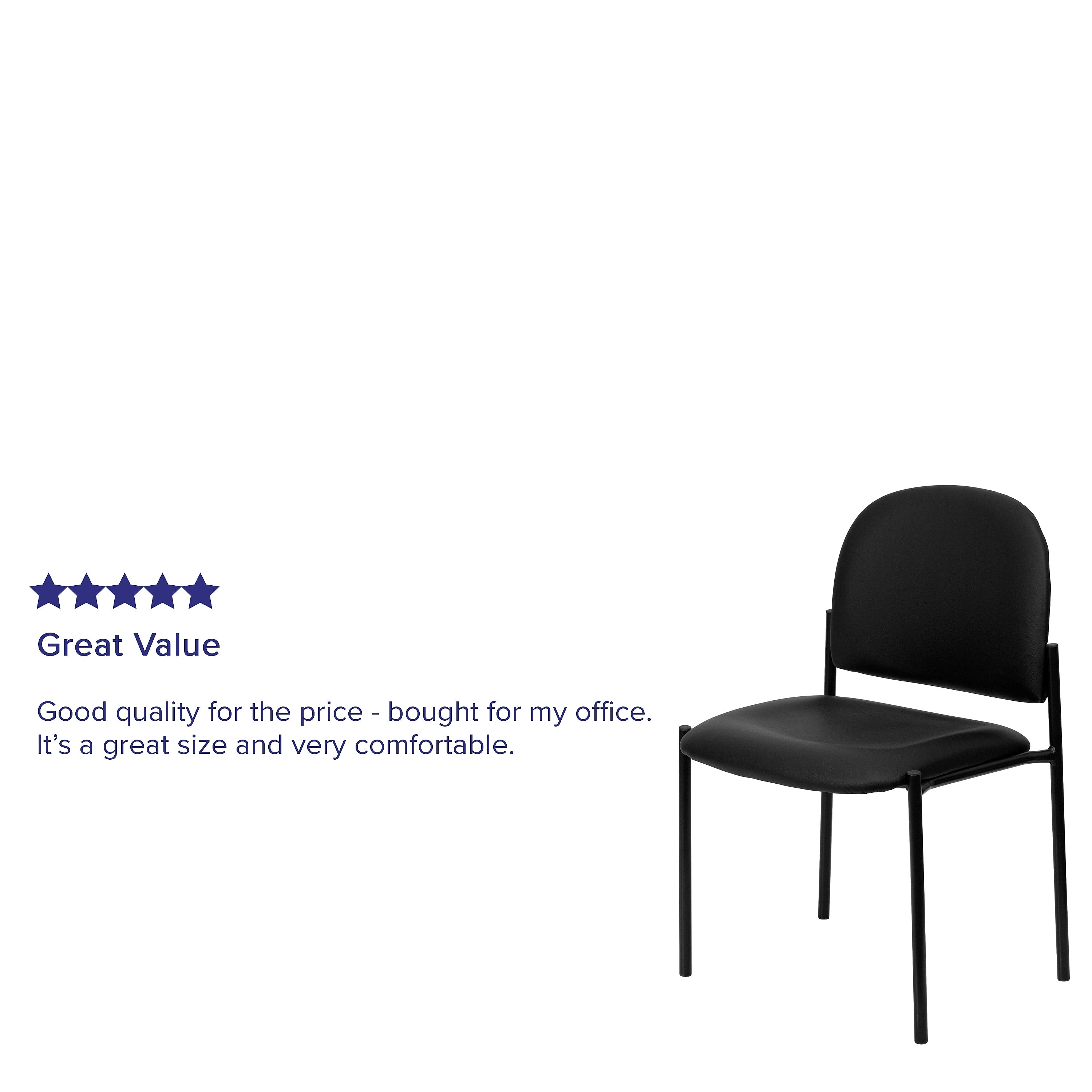 Flash Furniture Tania Vinyl Stackable Side Reception Chair, Black