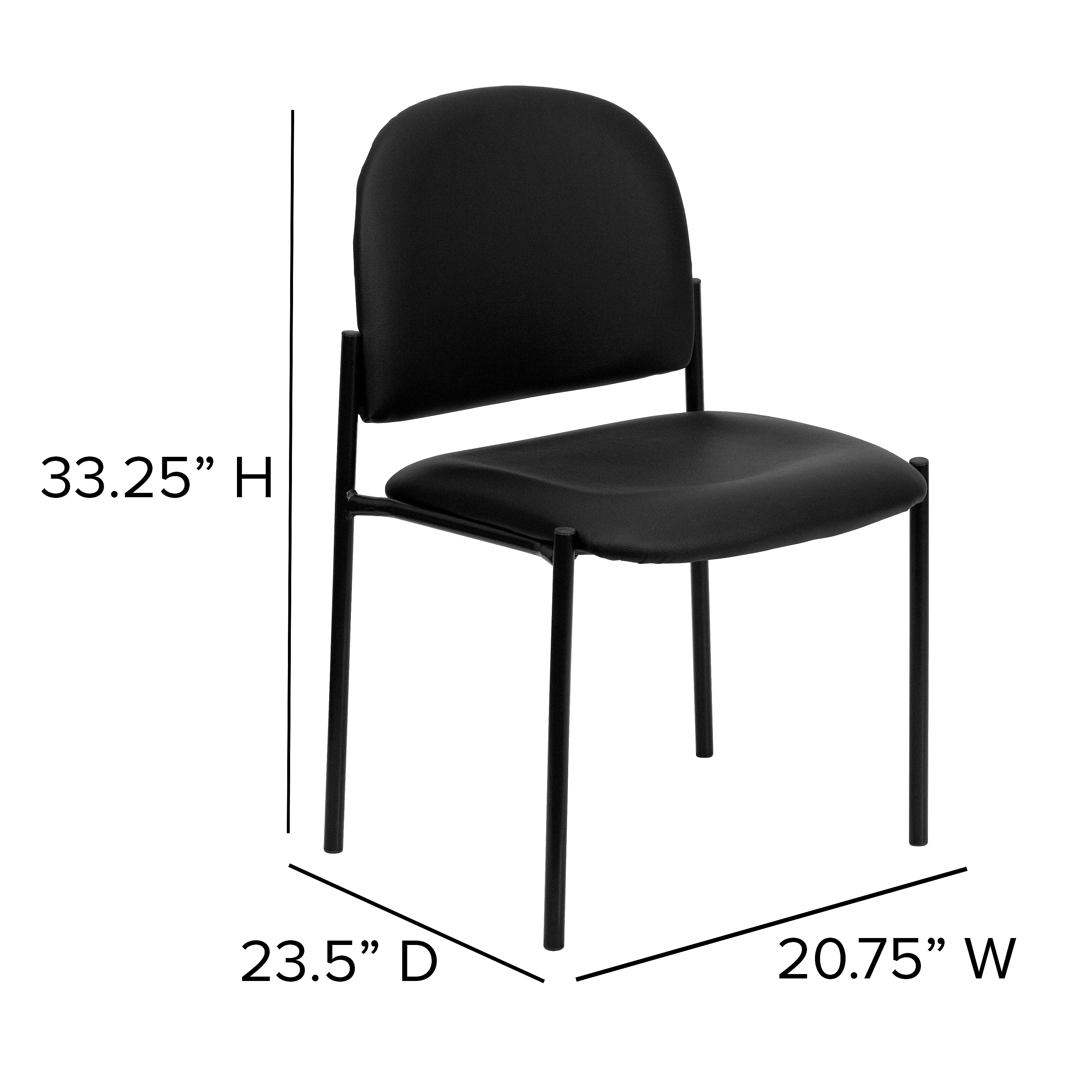 Flash Furniture Tania Vinyl Stackable Side Reception Chair, Black