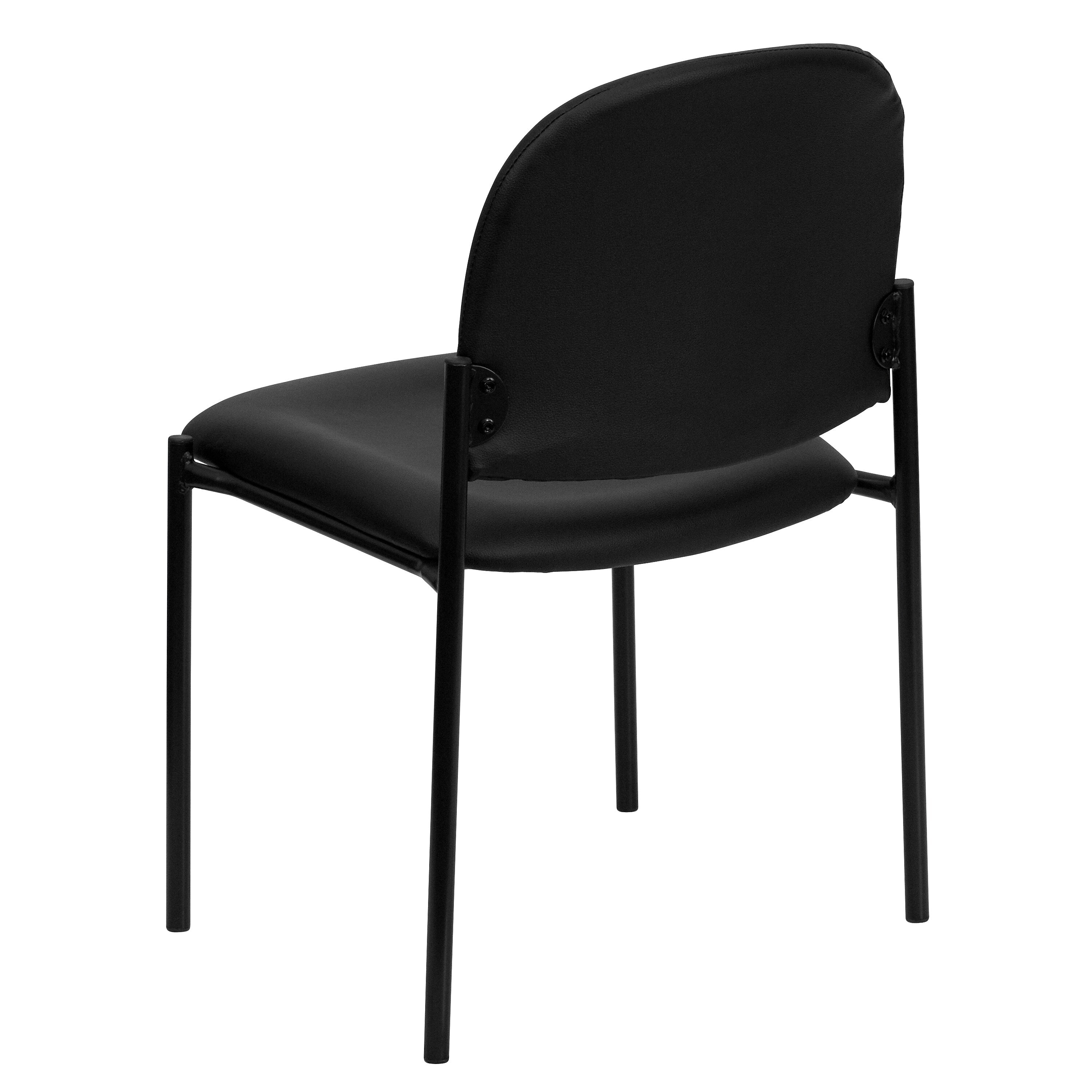 Flash Furniture Tania Vinyl Stackable Side Reception Chair, Black