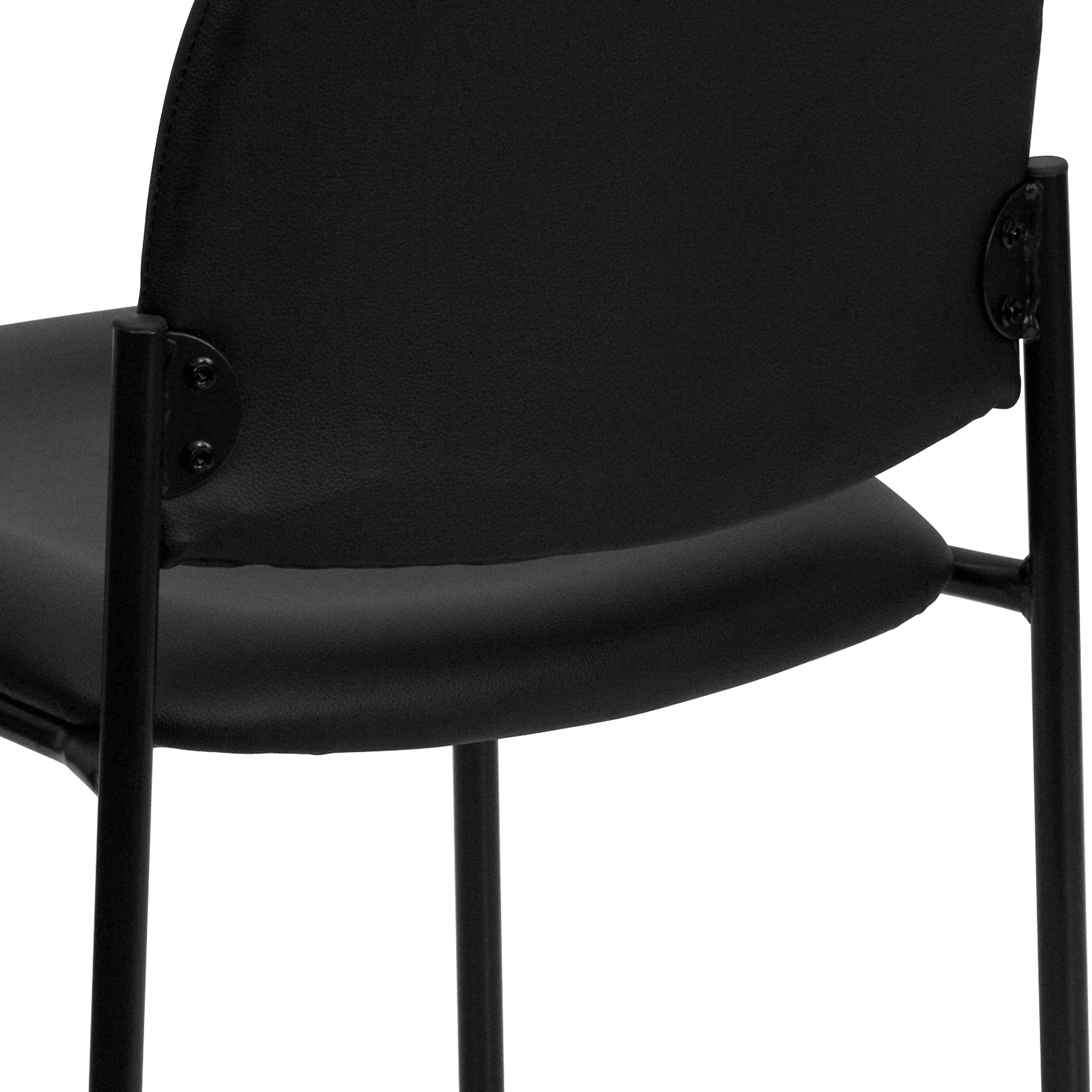 Flash Furniture Tania Vinyl Stackable Side Reception Chair, Black