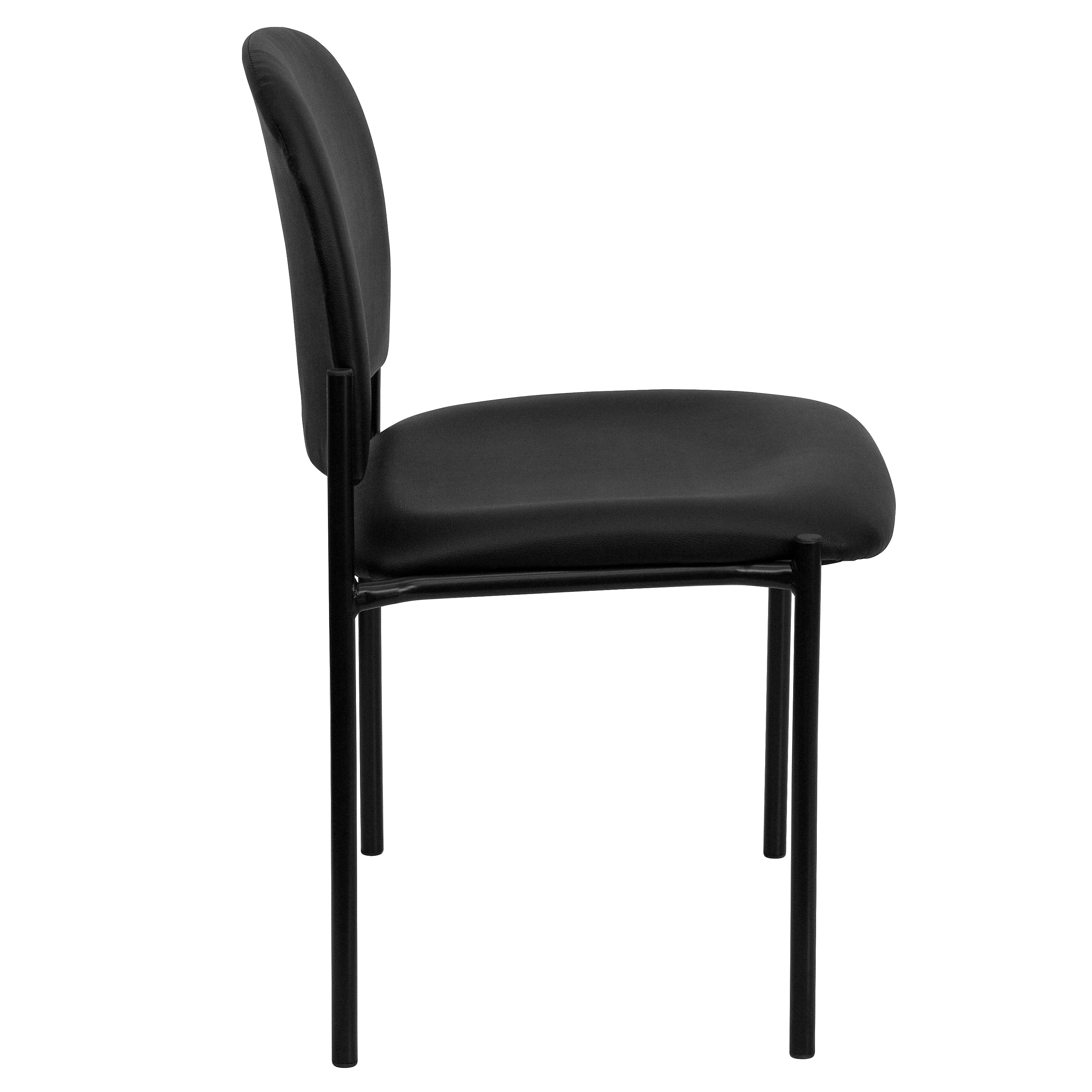 Flash Furniture Tania Vinyl Stackable Side Reception Chair, Black