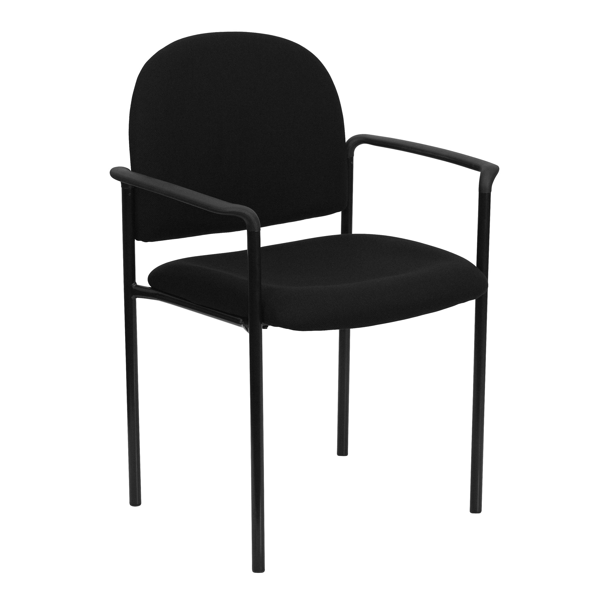 Flash Furniture Tiffany Fabric Stackable Side Reception Chair with Arms, Black