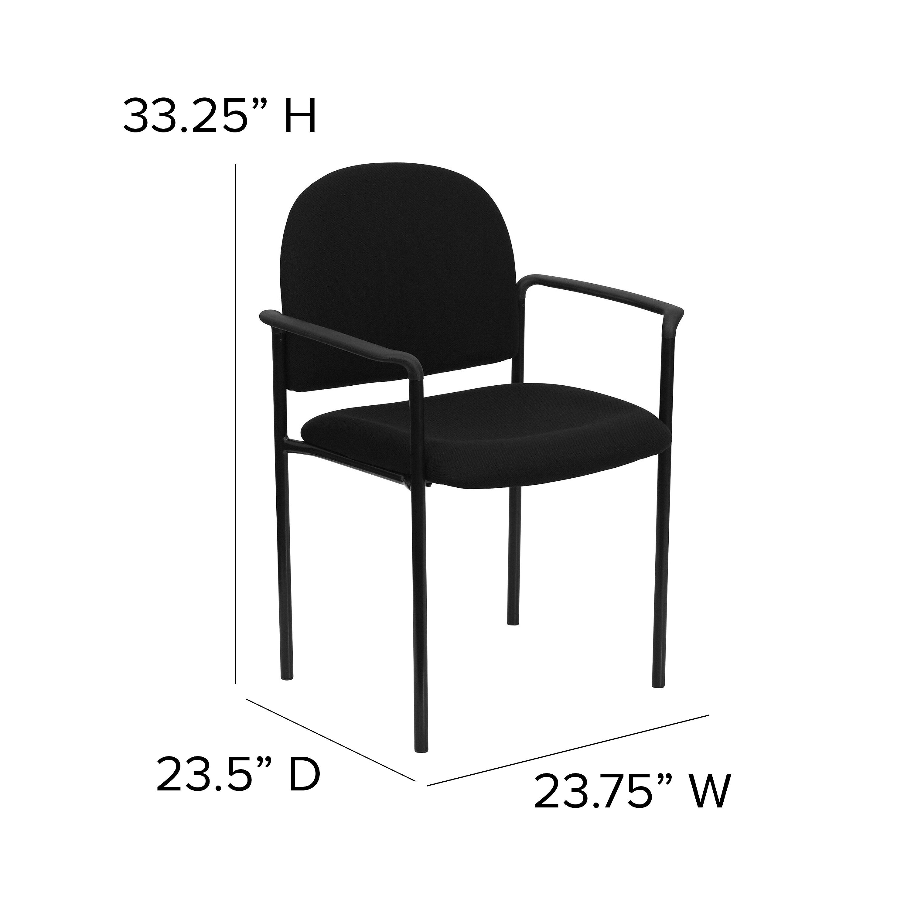 Flash Furniture Tiffany Fabric Stackable Side Reception Chair with Arms, Black