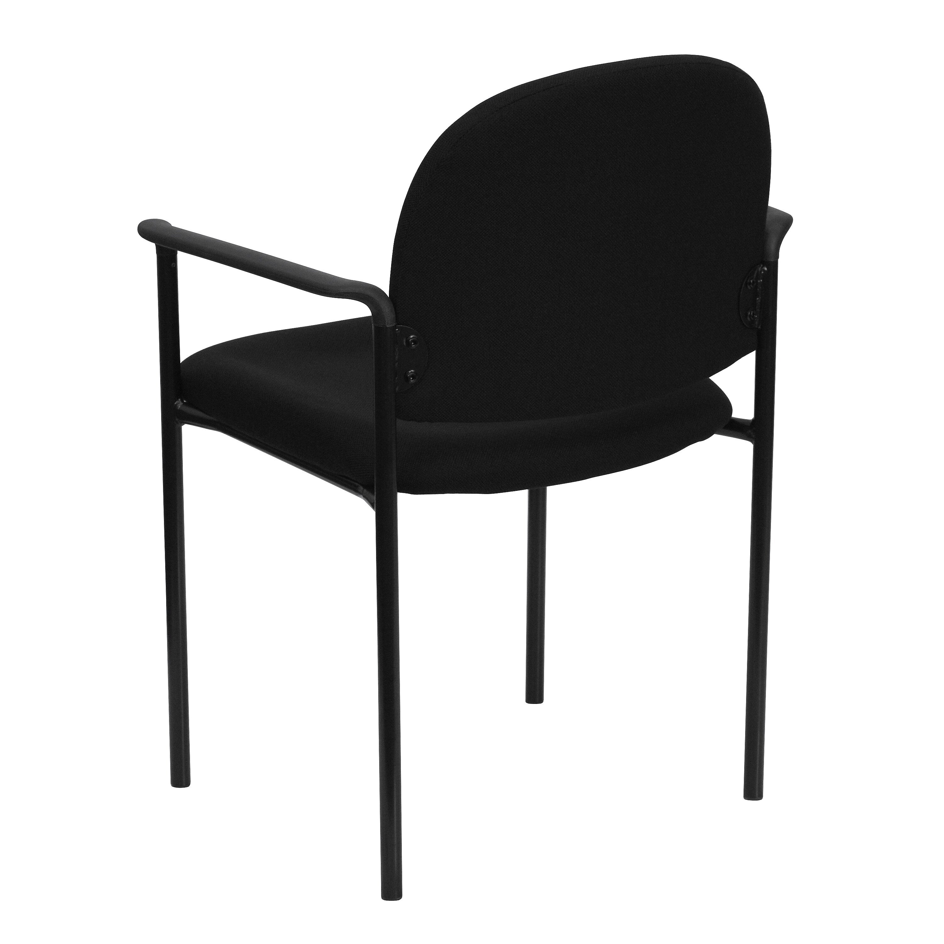 Flash Furniture Tiffany Fabric Stackable Side Reception Chair with Arms, Black