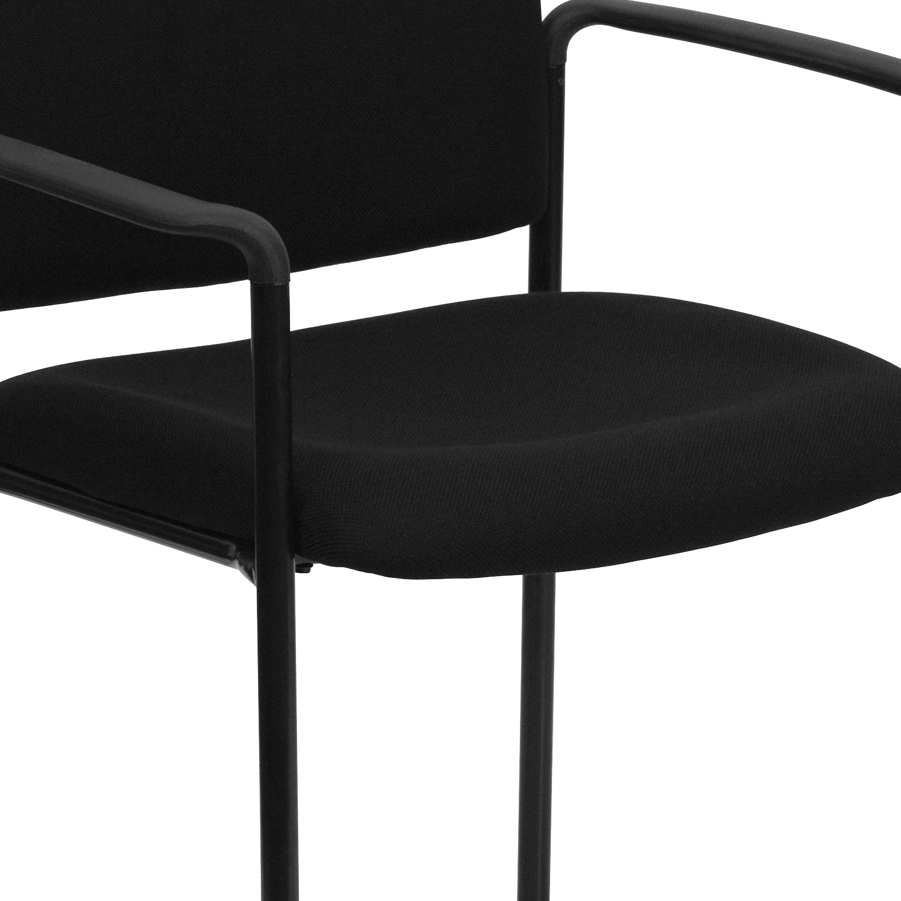 Flash Furniture Tiffany Fabric Stackable Side Reception Chair with Arms, Black