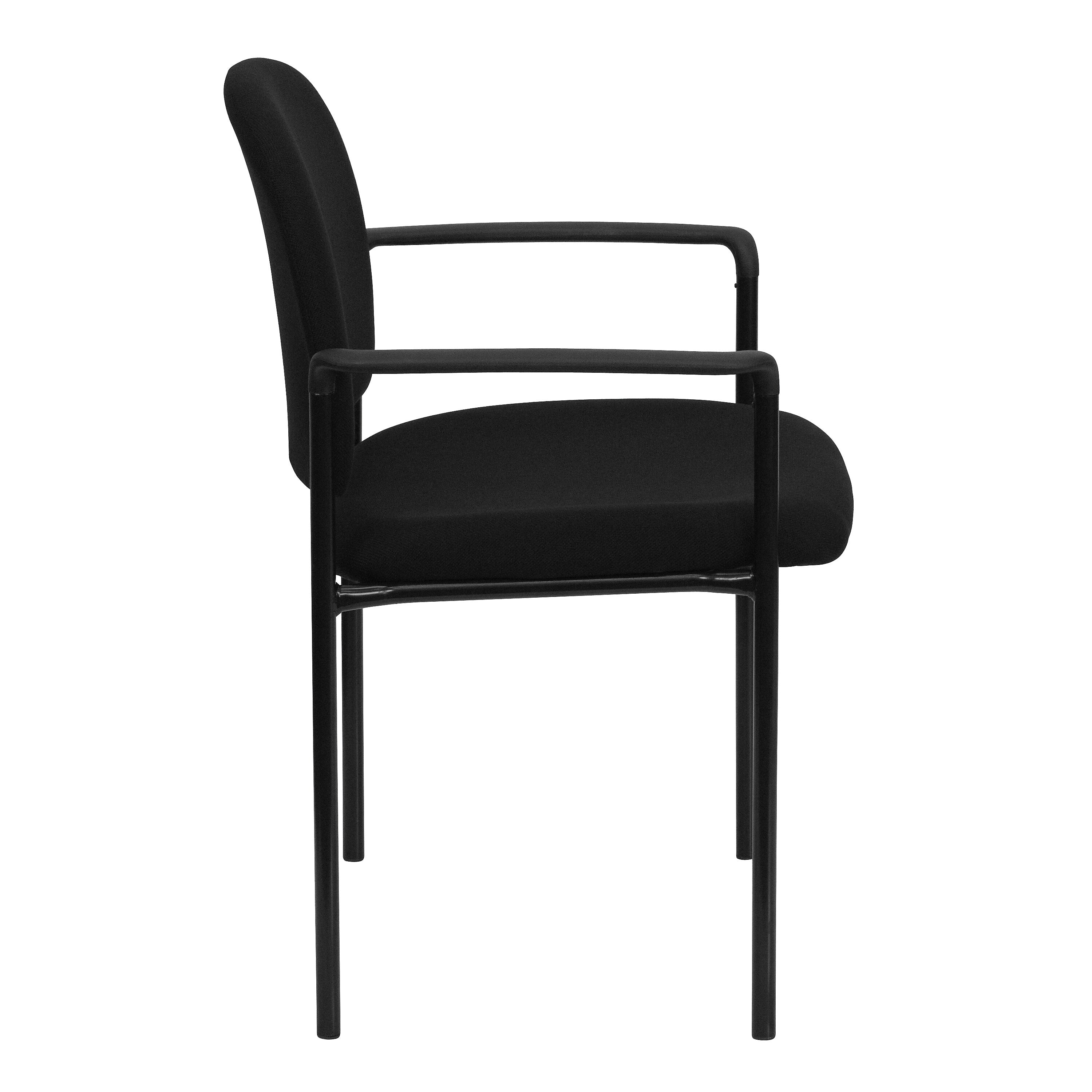 Flash Furniture Tiffany Fabric Stackable Side Reception Chair with Arms, Black