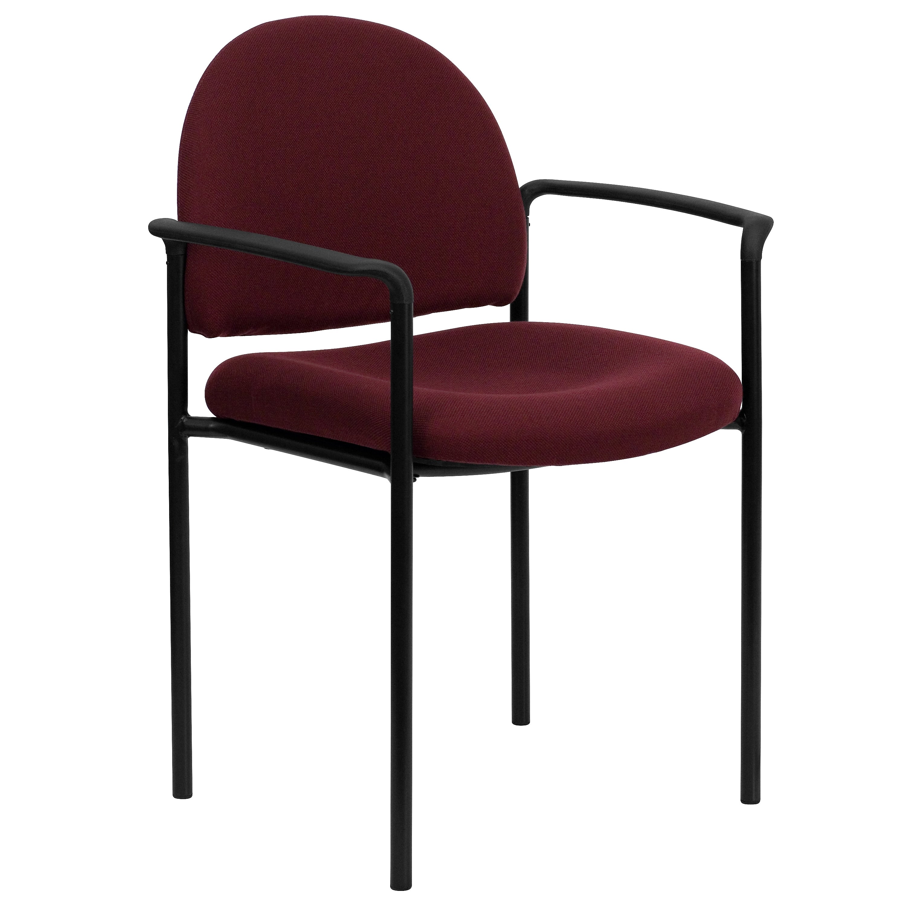 Flash Furniture Tiffany Fabric Stackable Side Reception Chair with Arms, Burgundy