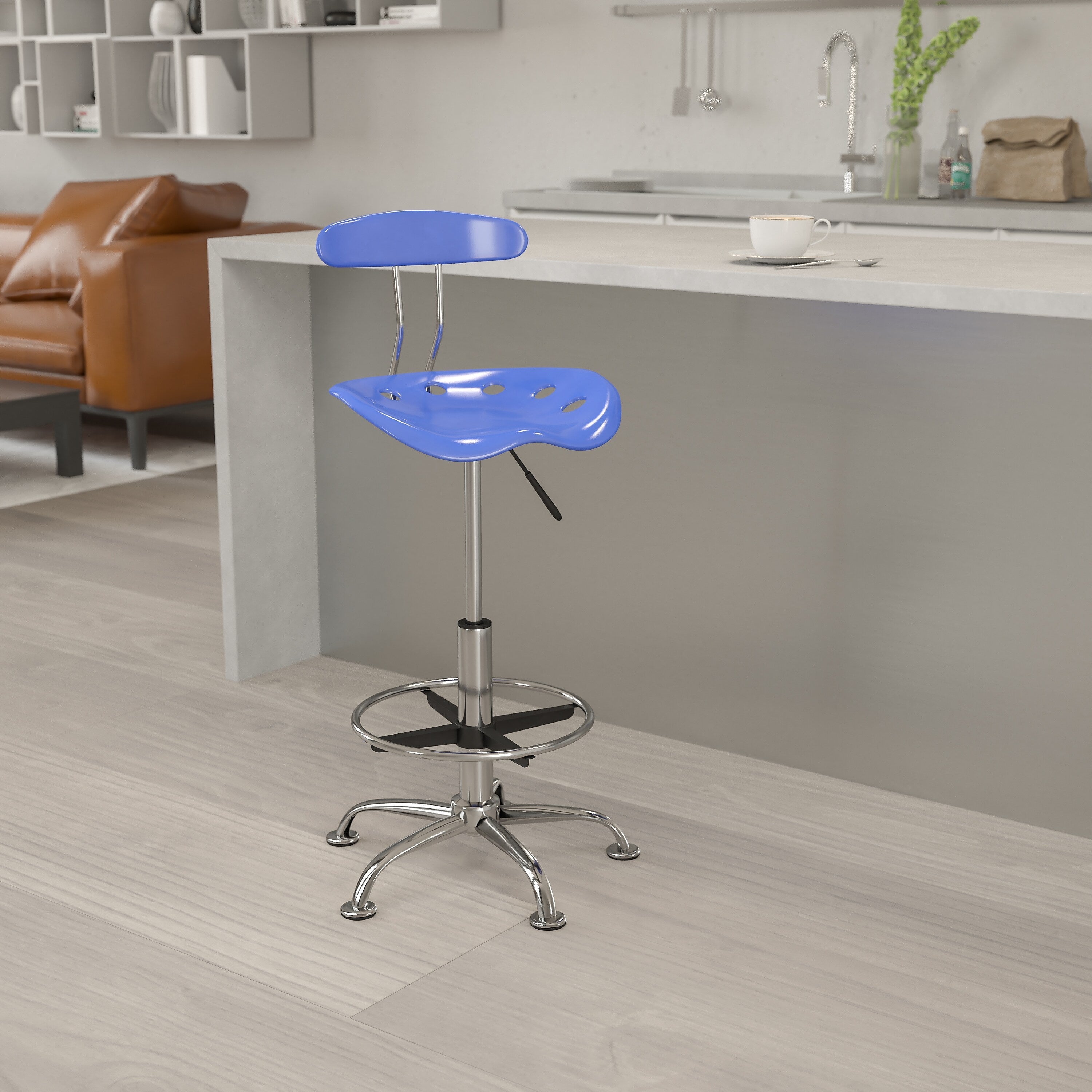 Flash Furniture Vibrant Drafting Stools With Tractor Seat
