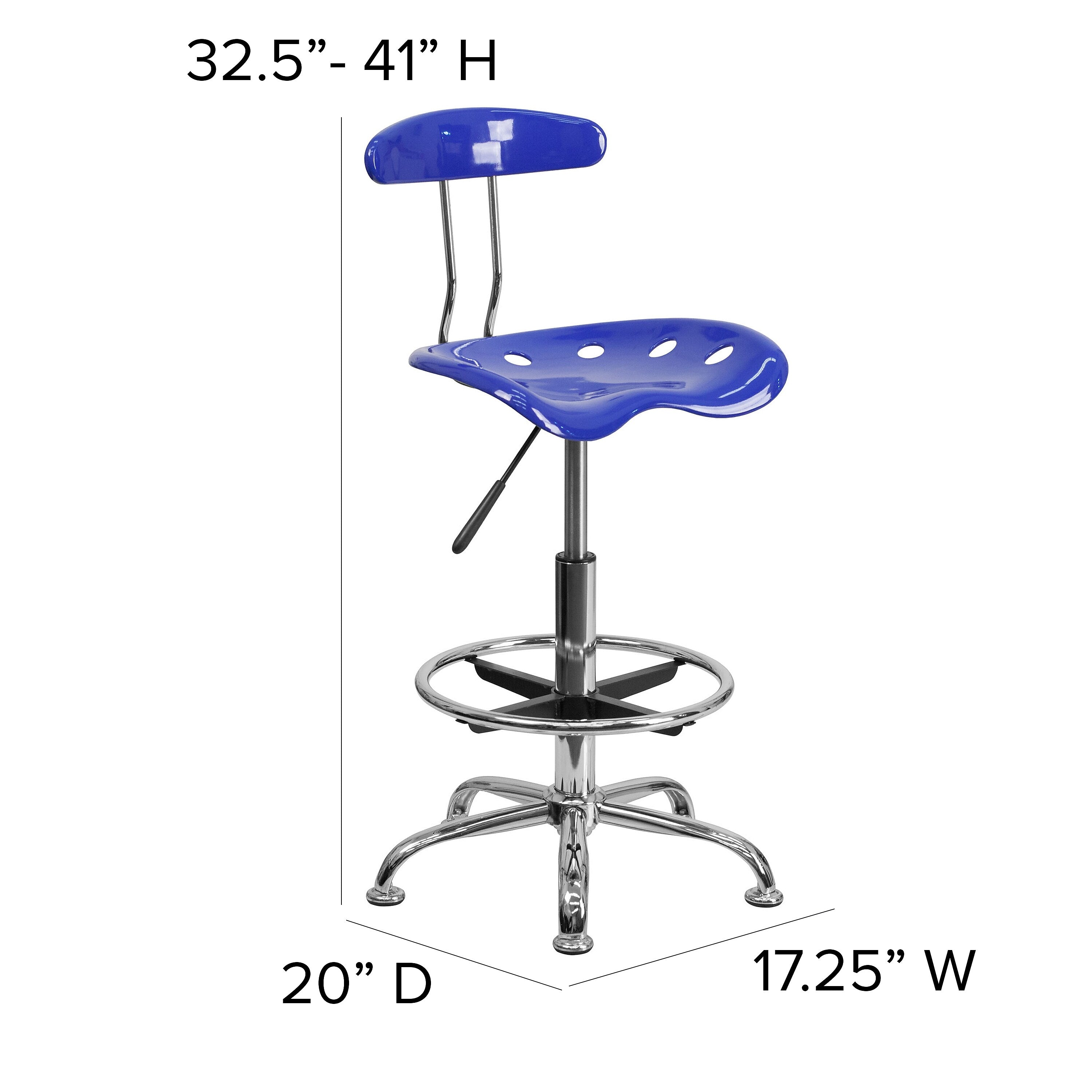 Flash Furniture Vibrant Drafting Stools With Tractor Seat