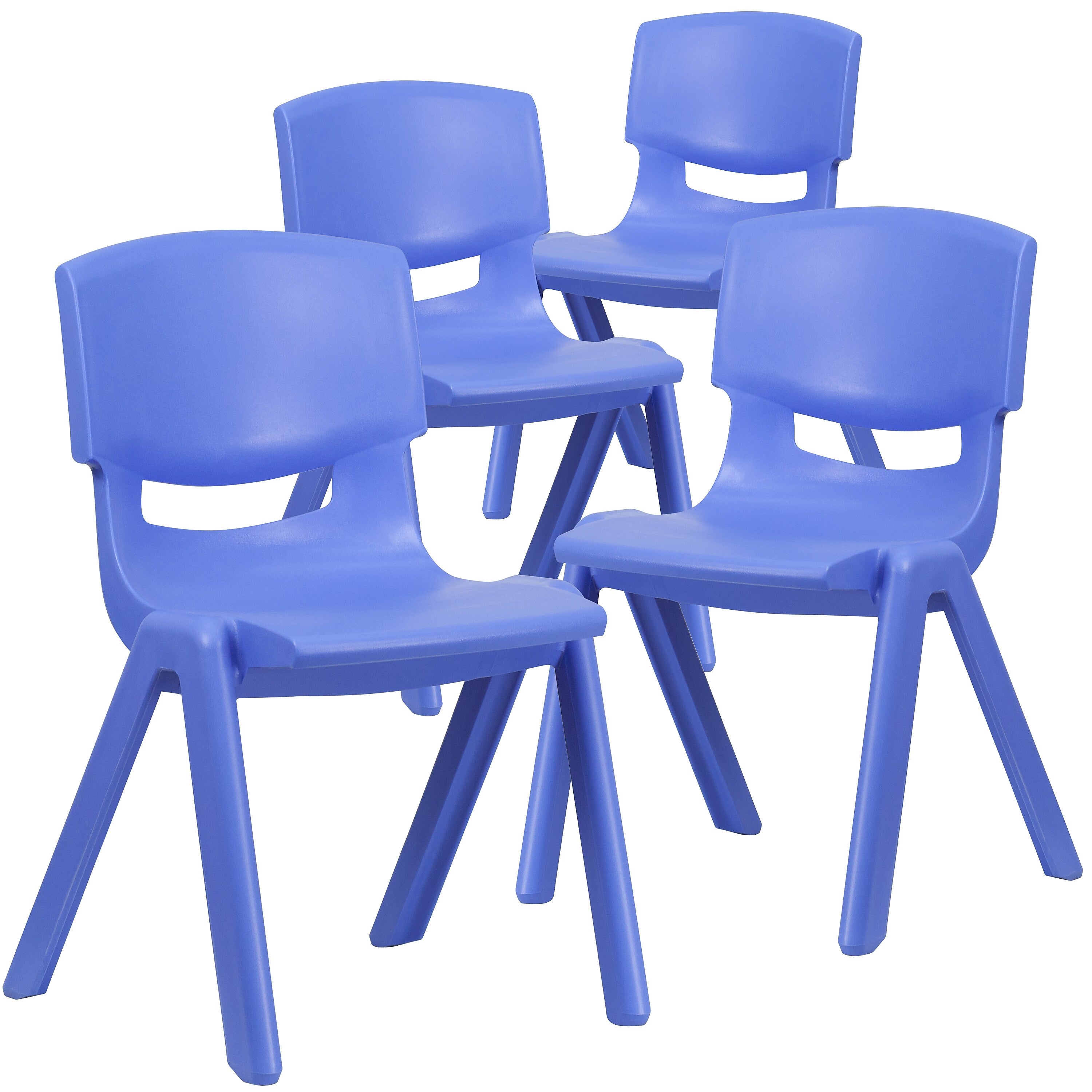 Flash Furniture Whitney Plastic Student Stackable Chair, Blue, 4 Pack