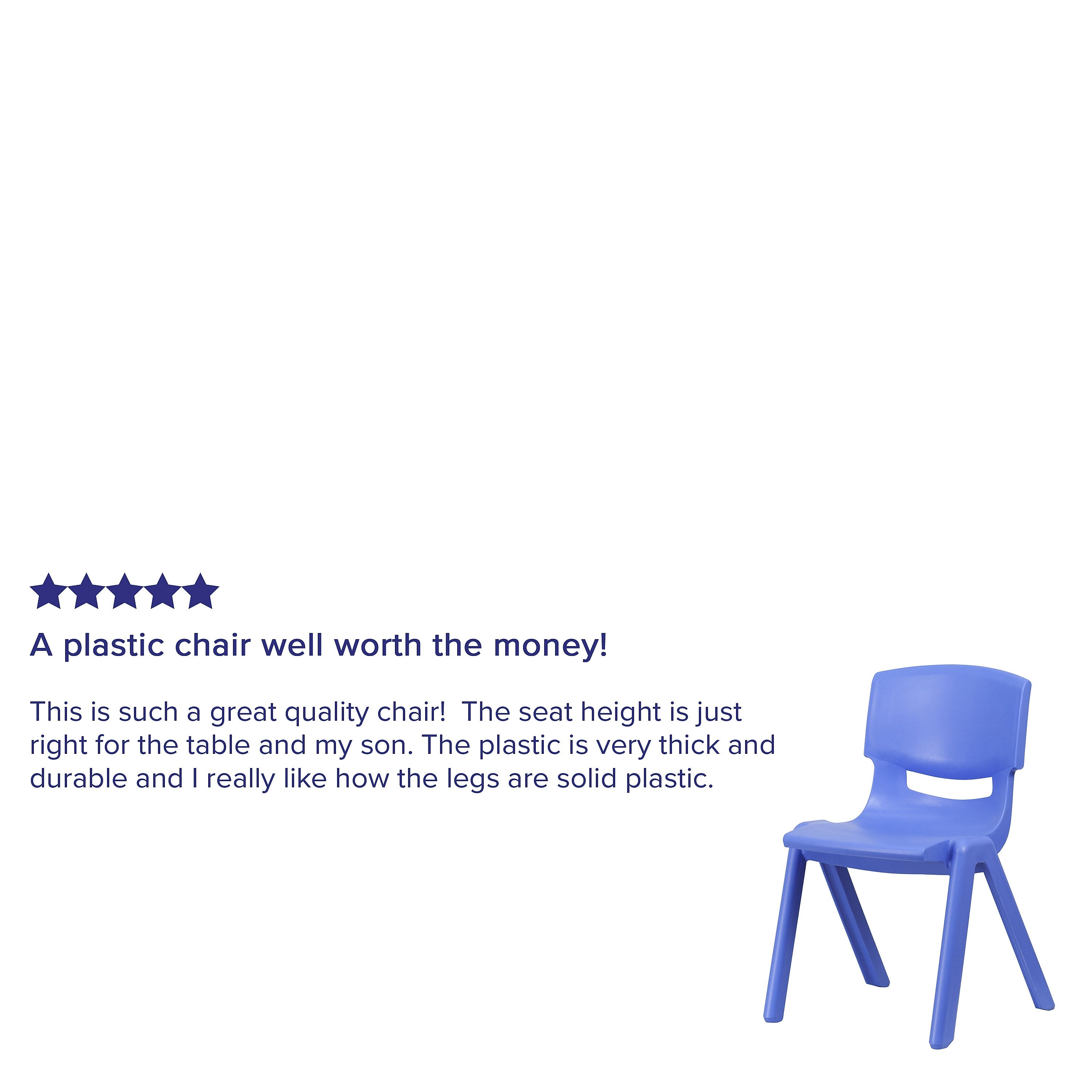 Flash Furniture Whitney Plastic Student Stackable Chair, Blue, 4 Pack