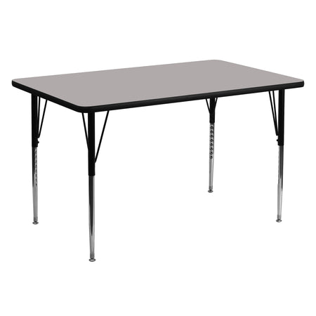 Flash Furniture Wren Rectangular Activity Table, 30" x 60", Height Adjustable, Gray