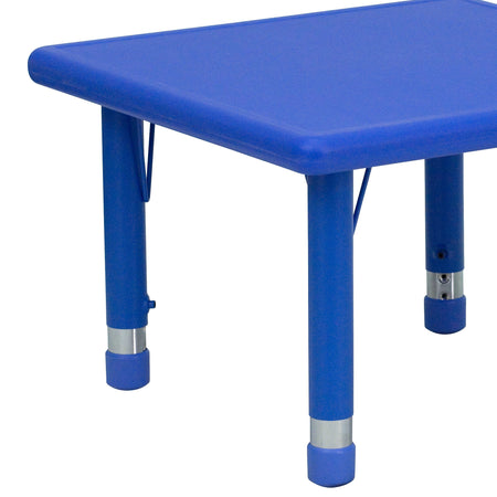 Flash Furniture Wren Square Activity Table, 24" x 24", Height Adjustable, Blue