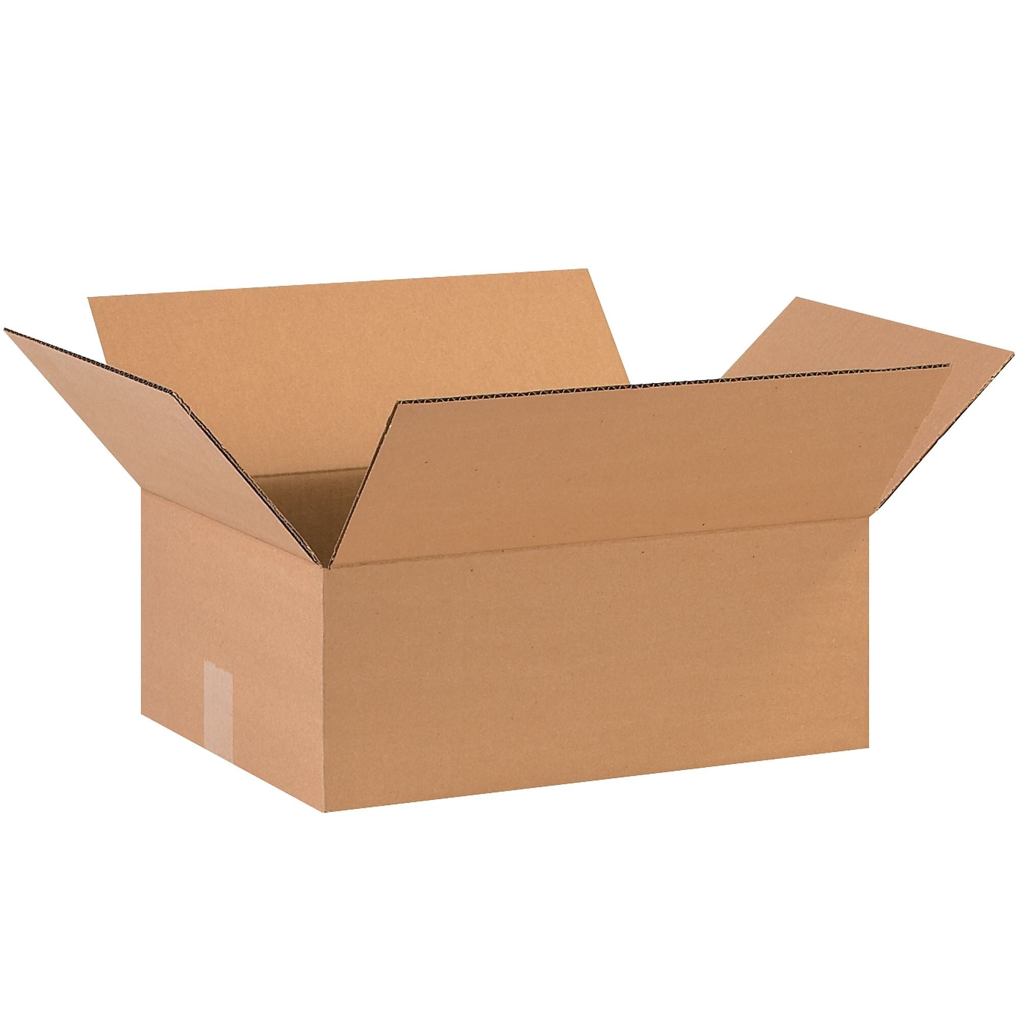 Flat Corrugated Boxes, 15" x 12" x 5", Kraft, 25/Bundle