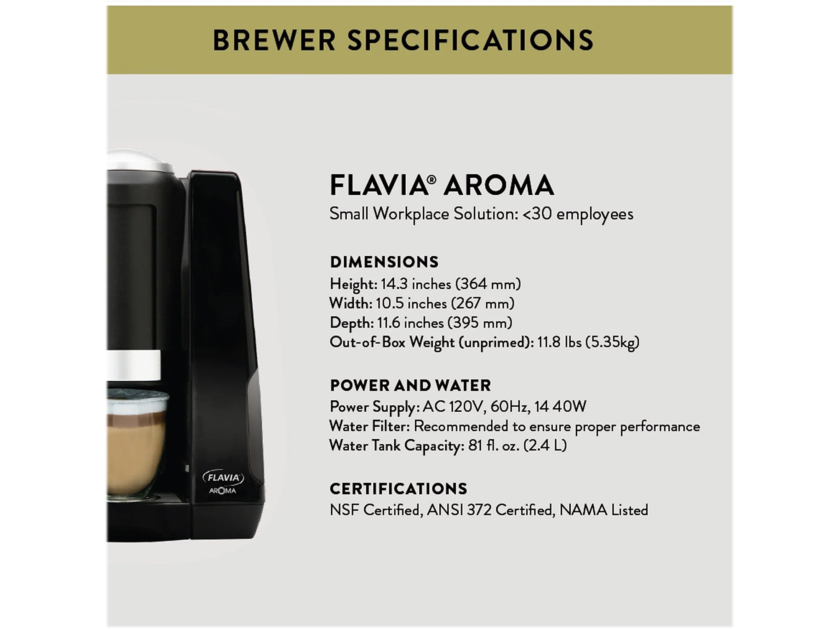 Flavia AROMA 10-Cup Commercial Automatic Coffee Maker, Black