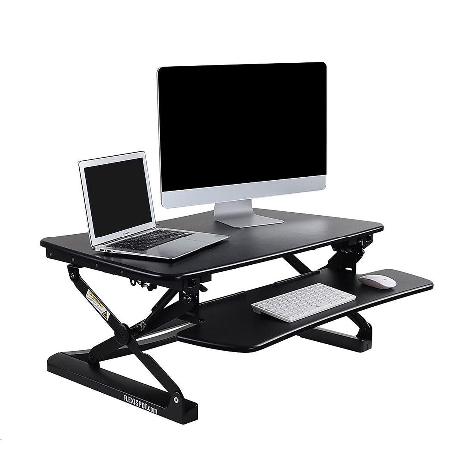 FlexiSpot 35"W Manual Sit-Stand Desk Converter, Black