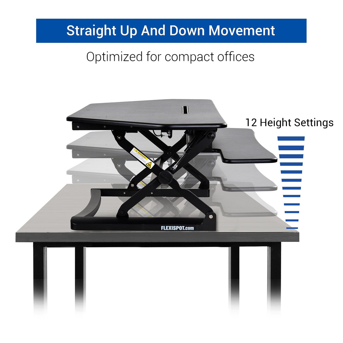 FlexiSpot 41"W Manual Sit-Stand Desk Converter, Black