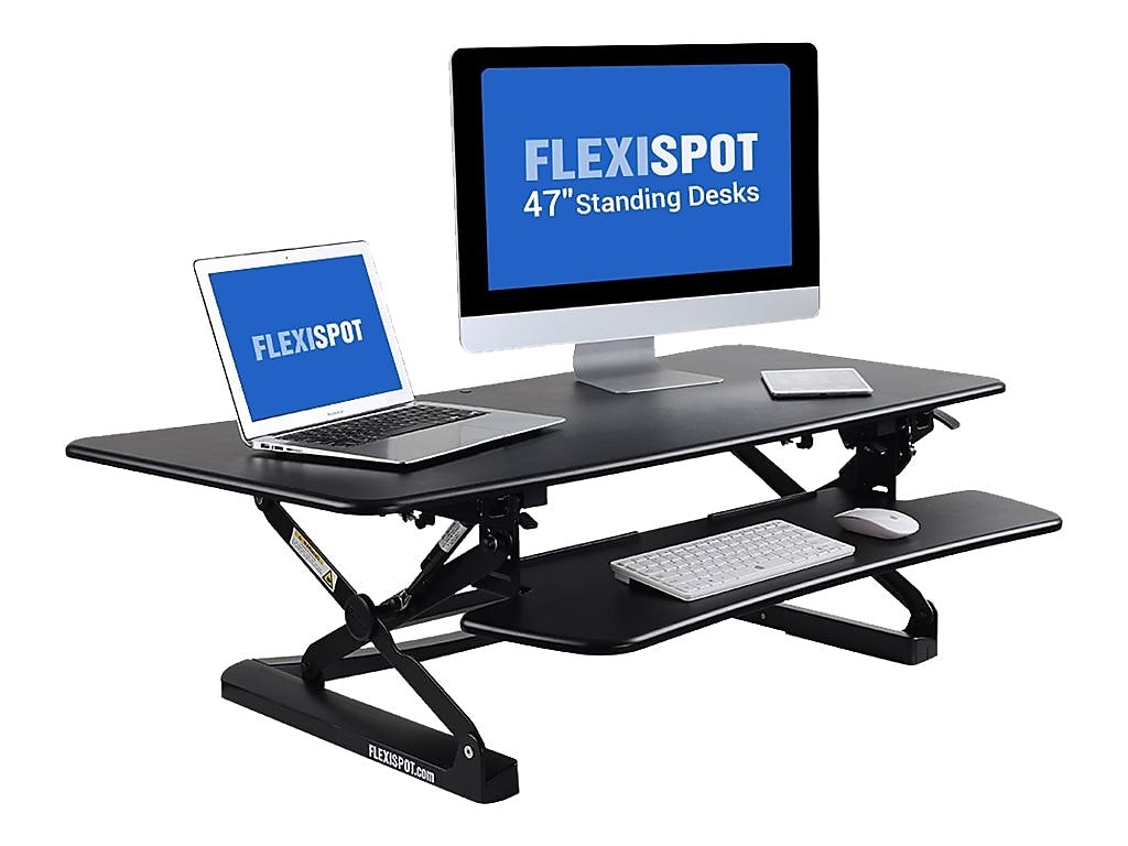 FlexiSpot 47"W Manual Sit-Stand Desk Converter, Black