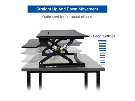 FlexiSpot 47"W Manual Sit-Stand Desk Converter, Black