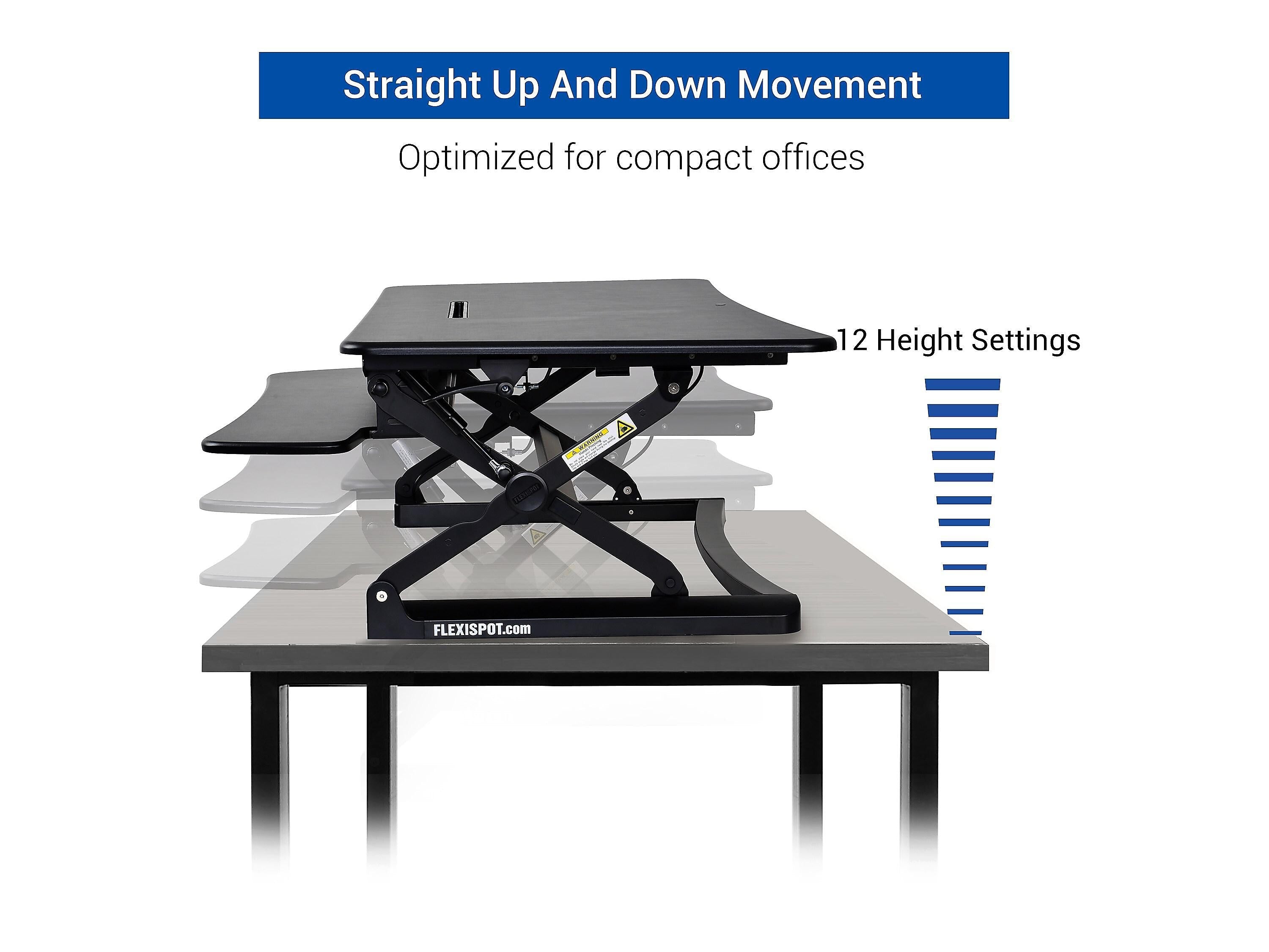 FlexiSpot 47"W Manual Sit-Stand Desk Converter, Black