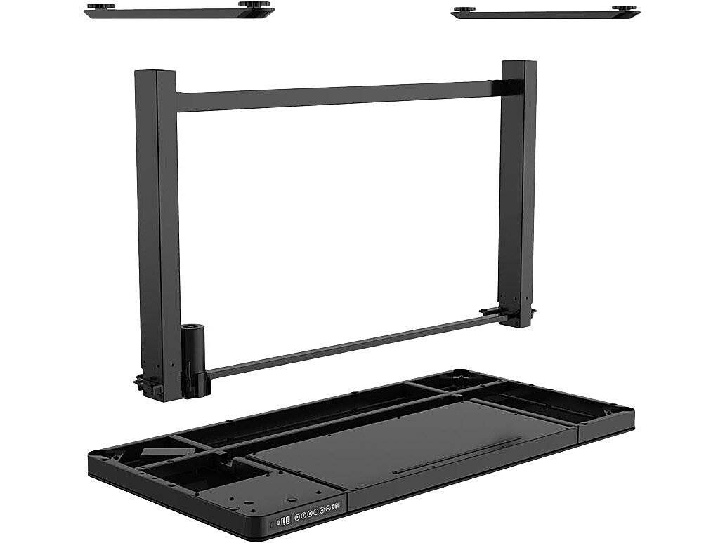 FlexiSpot 48"W Electric Adjustable Glass Top Standing Desk, Black