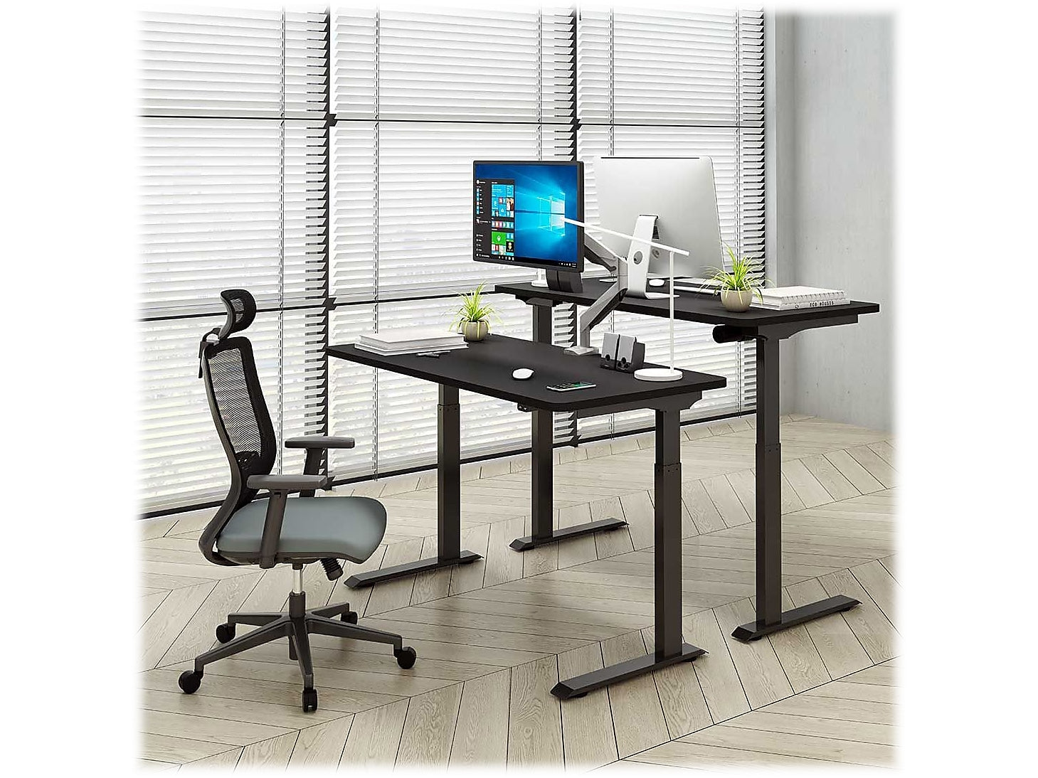 FlexiSpot 48"W Electric Adjustable Standing Desk, Black