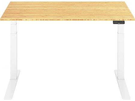 FlexiSpot E7 Pro 55"W Electric Adjustable Standing Desk, Bamboo/White