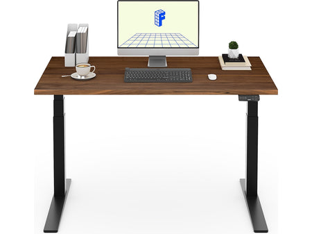 FlexiSpot E7 Pro 55"W Electric Adjustable Standing Desk, Black Walnut/Black