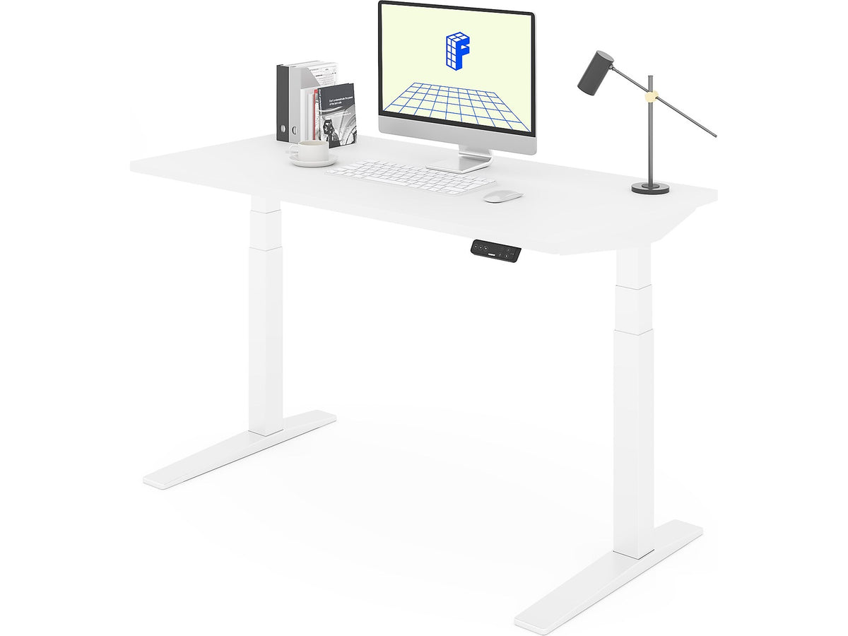 FlexiSpot E7 Pro 55"W Electric Adjustable Standing Desk, White