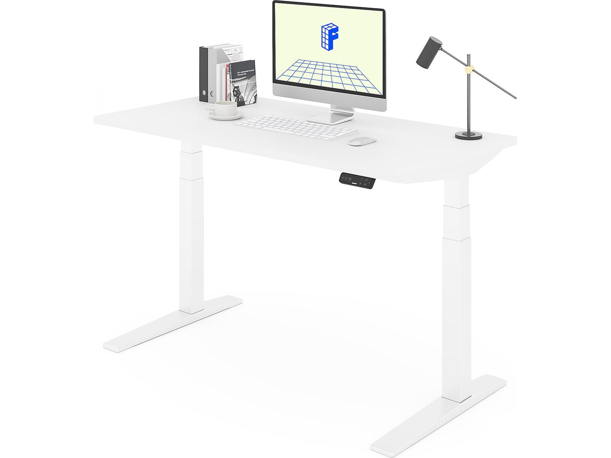 FlexiSpot E7 Pro 55"W Electric Adjustable Standing Desk, White