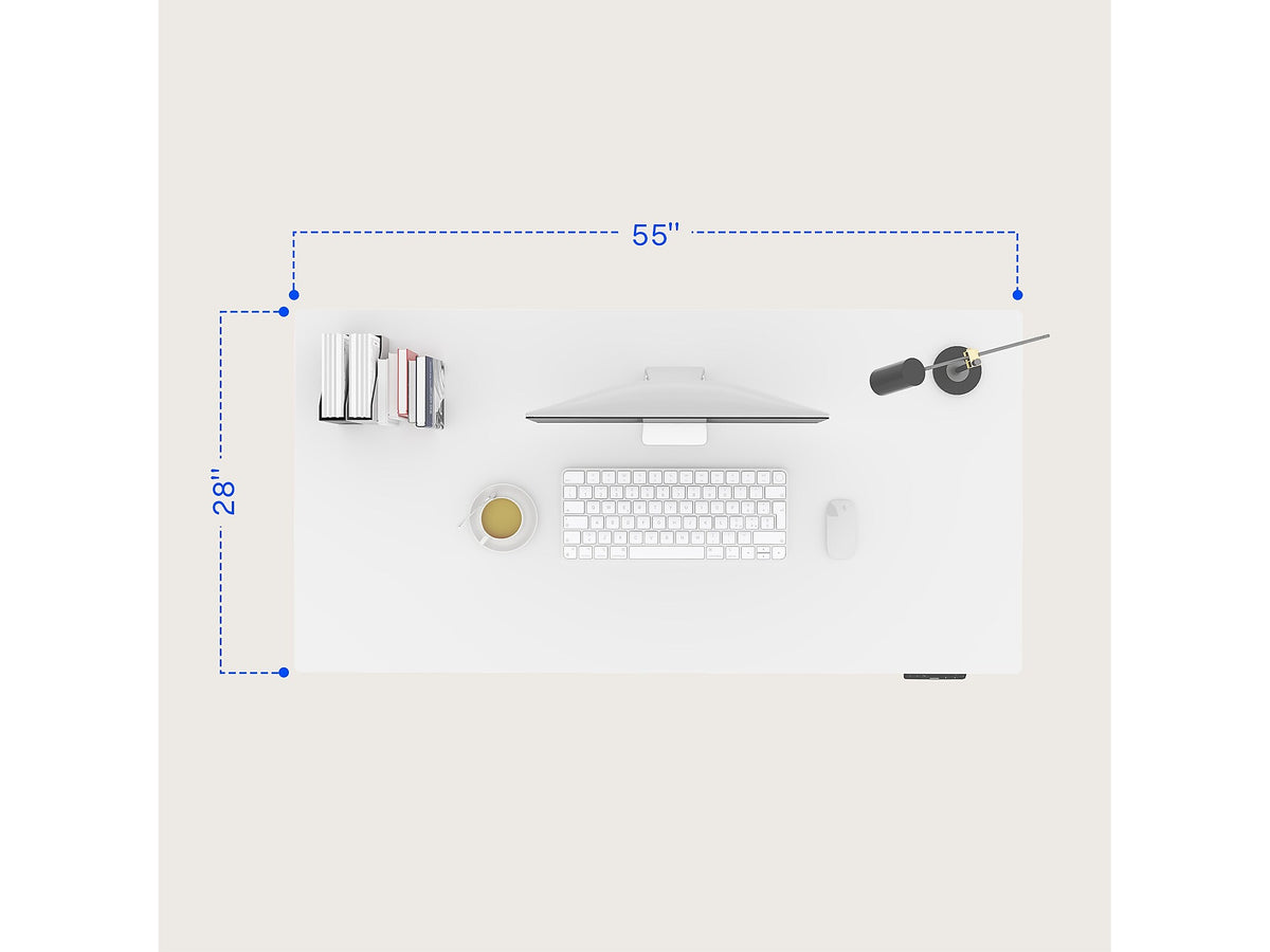 FlexiSpot E7 Pro 55"W Electric Adjustable Standing Desk, White