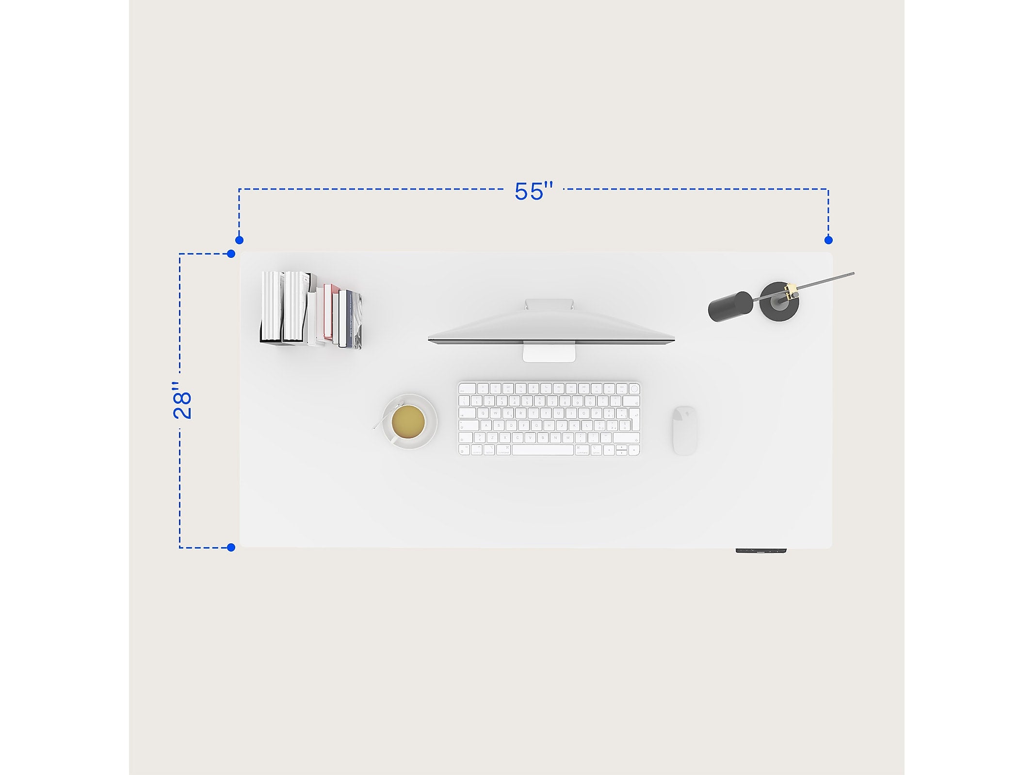 FlexiSpot E7 Pro 55"W Electric Adjustable Standing Desk, White