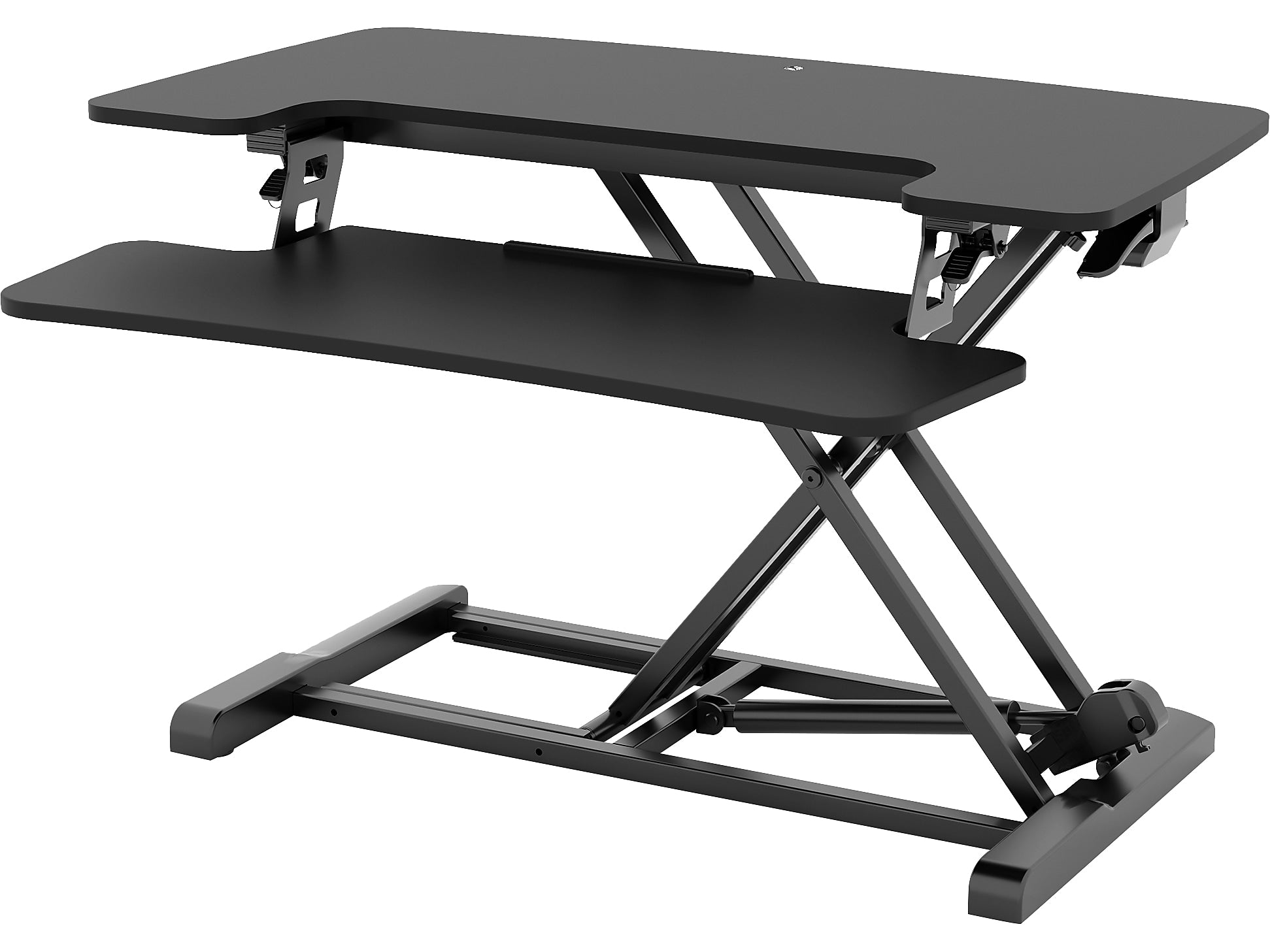 FlexiSpot M7 Series 32"W Manual Rectangular Adjustable Standing Desk Converter, Black