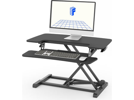 FlexiSpot M7 Series 32"W Manual Rectangular Adjustable Standing Desk Converter, Black