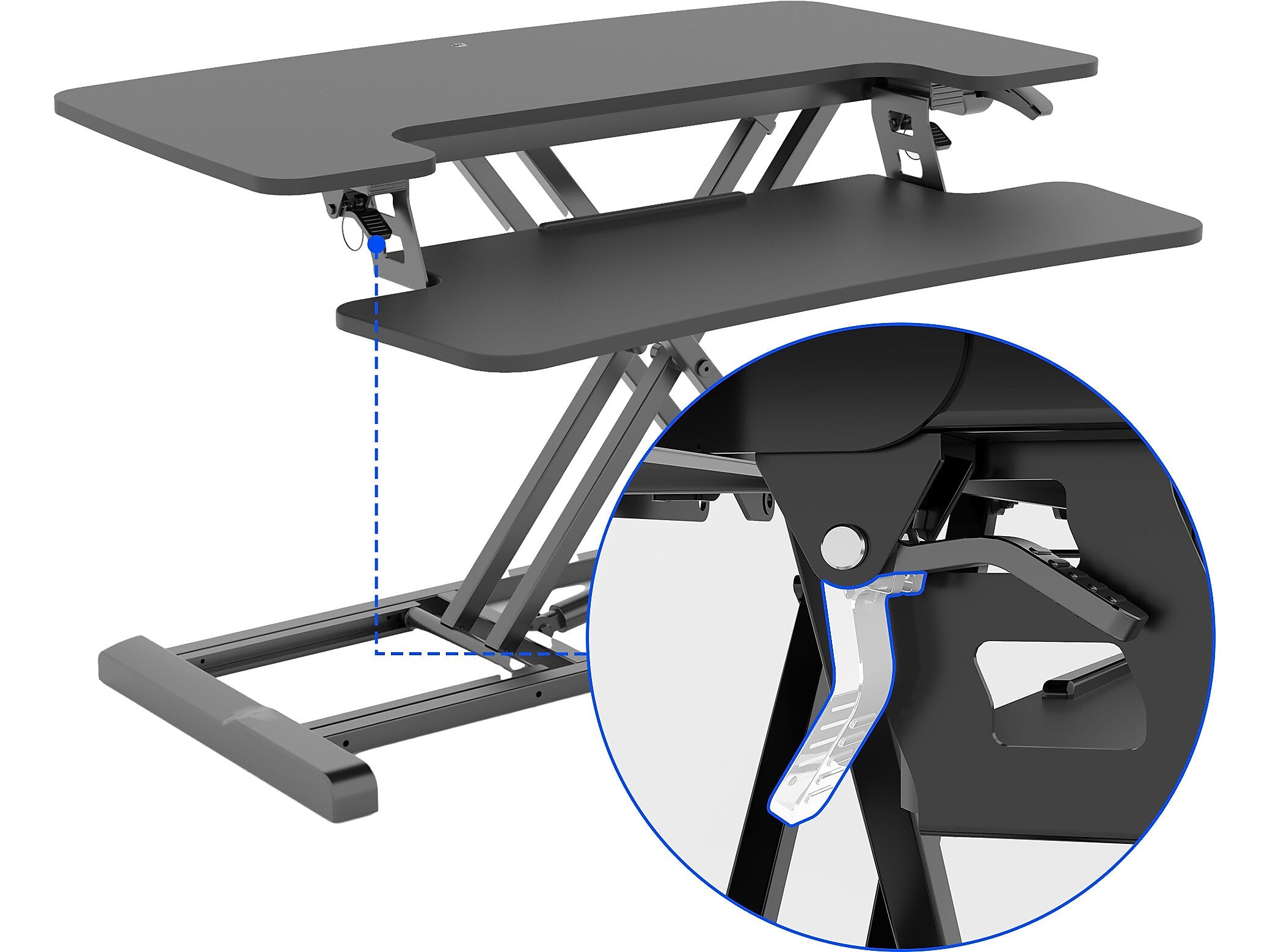 FlexiSpot M7 Series 32"W Manual Rectangular Adjustable Standing Desk Converter, Black